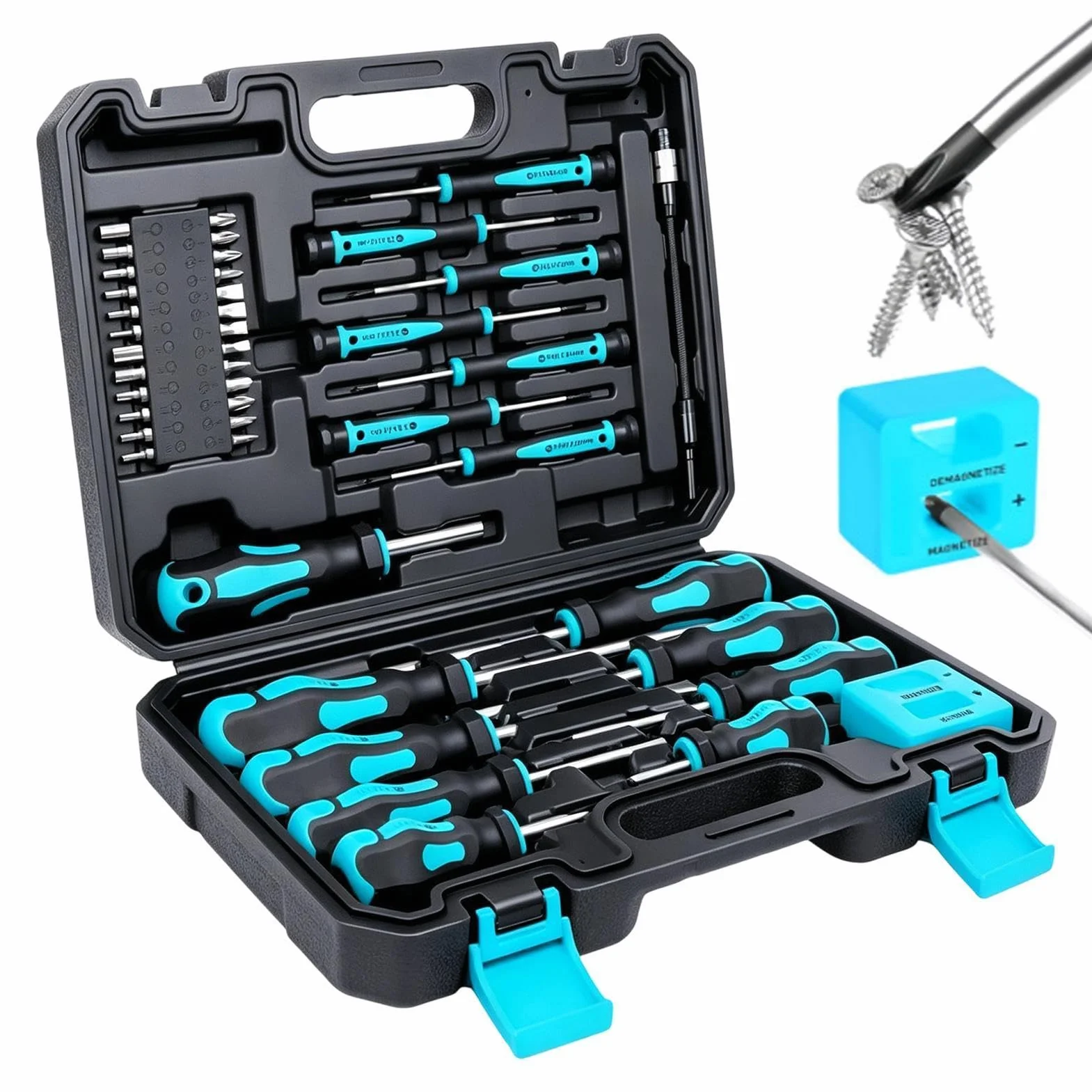 Kit de destornilladores Con Puntas Phillips Y Planas Para Reparación | Kit De 43 Piezas Con Punta Hexagonal para portátil ordenador gafas teléfono reloj TV coche hombre mujer