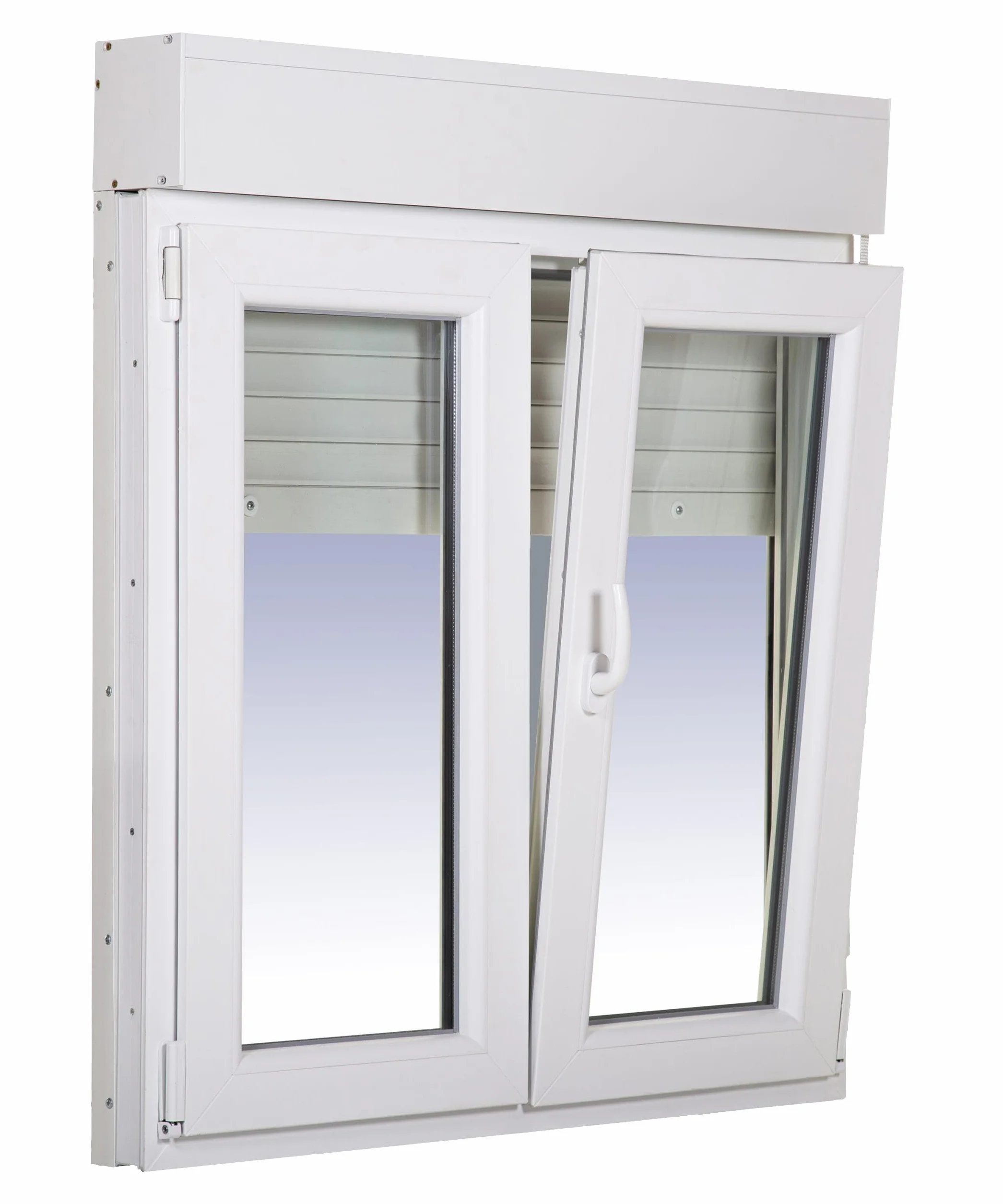 Ventanastock Ventana PVC 1400x1155 Practicable Oscilobatiente 2 hojas con Persiana de PVC