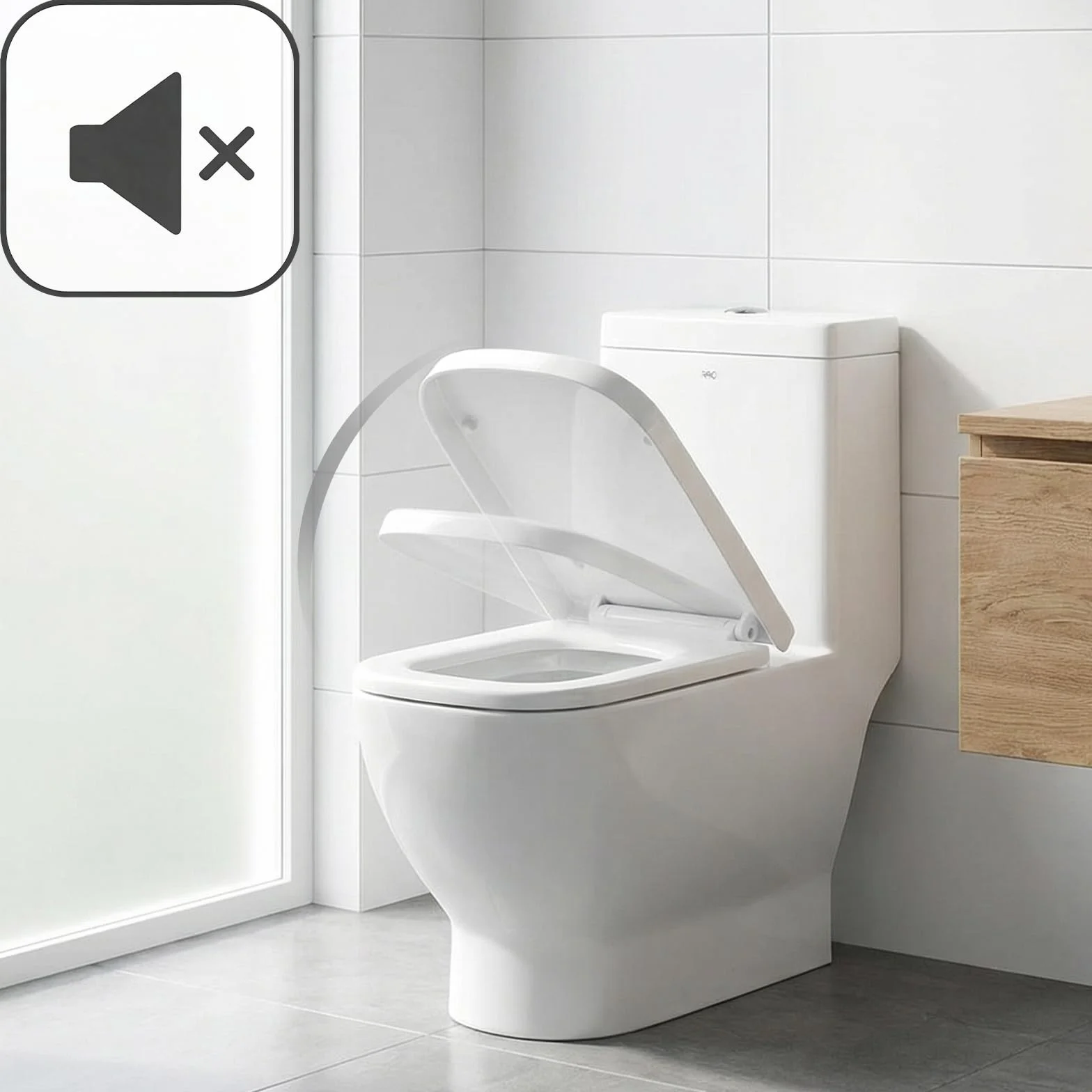 Asiento de Inodoro Cuadrado con Cierre Suave y Bisagras Ajustables de Acero Inoxidable – Tapa con Liberación Rápida, Fácil Limpieza y Fijación Universal para la mayoría de Inodoros, Blanco