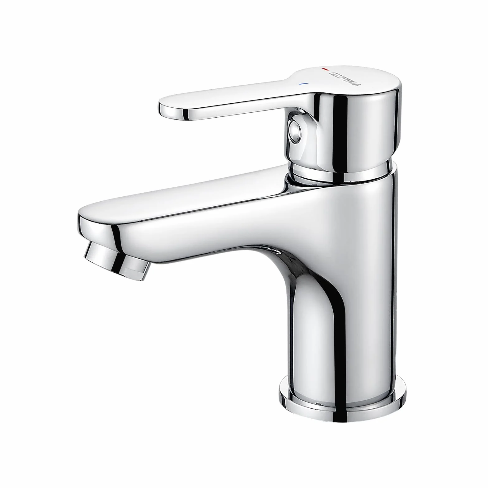 GRIFEMA Grifo Lavabo Monomando para Baño, Latón Cromado Resistente, Agua Fría y Caliente, Cartucho Cerámico Silencioso, Instalación Fácil, Altura de Salida 74 mm, G11003