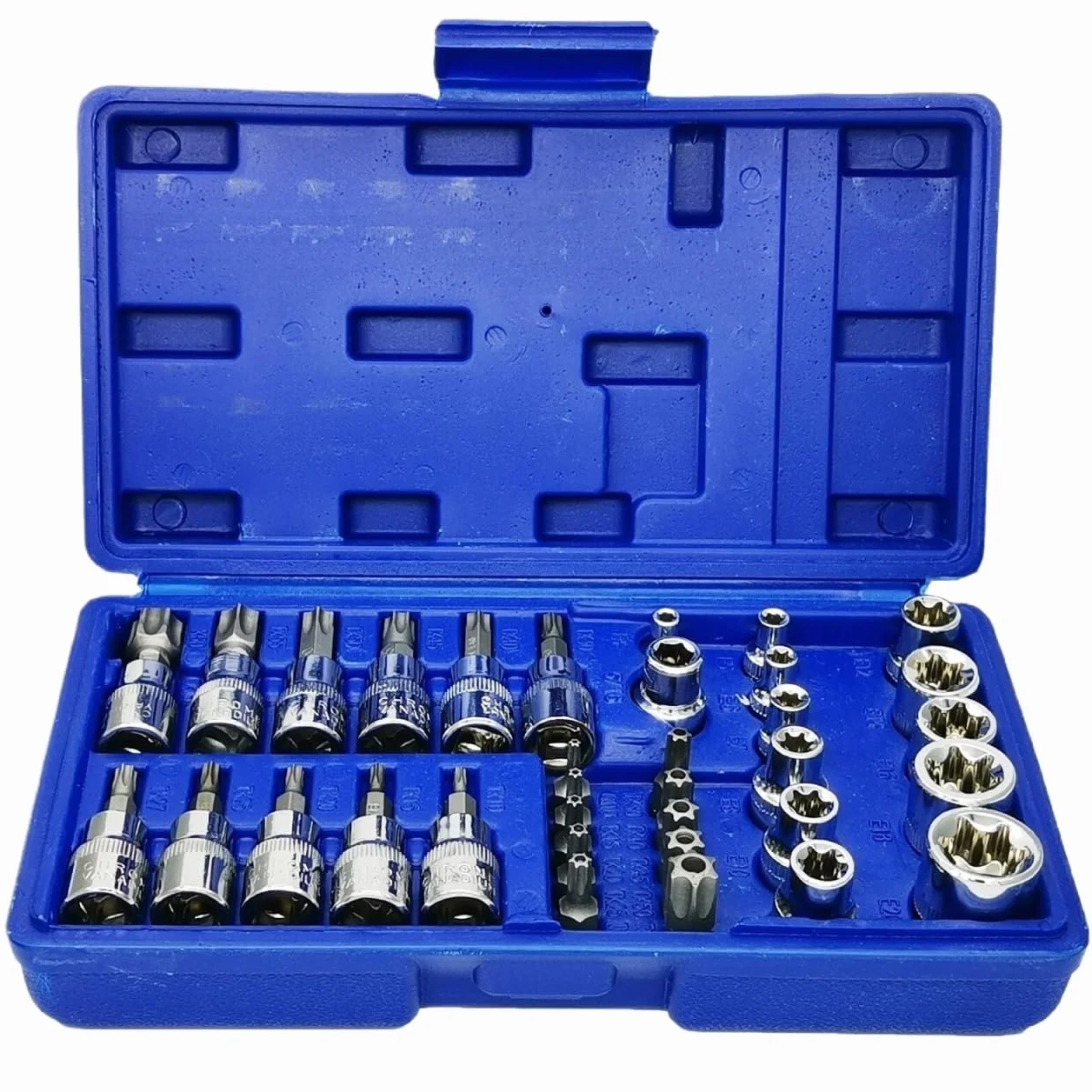Juego de Herramientas, Juego De 34 Herramientas 1/2" con Dados Y Llaves Vaso, Kit Mecánicas, Métricas Bicicletas y Coches