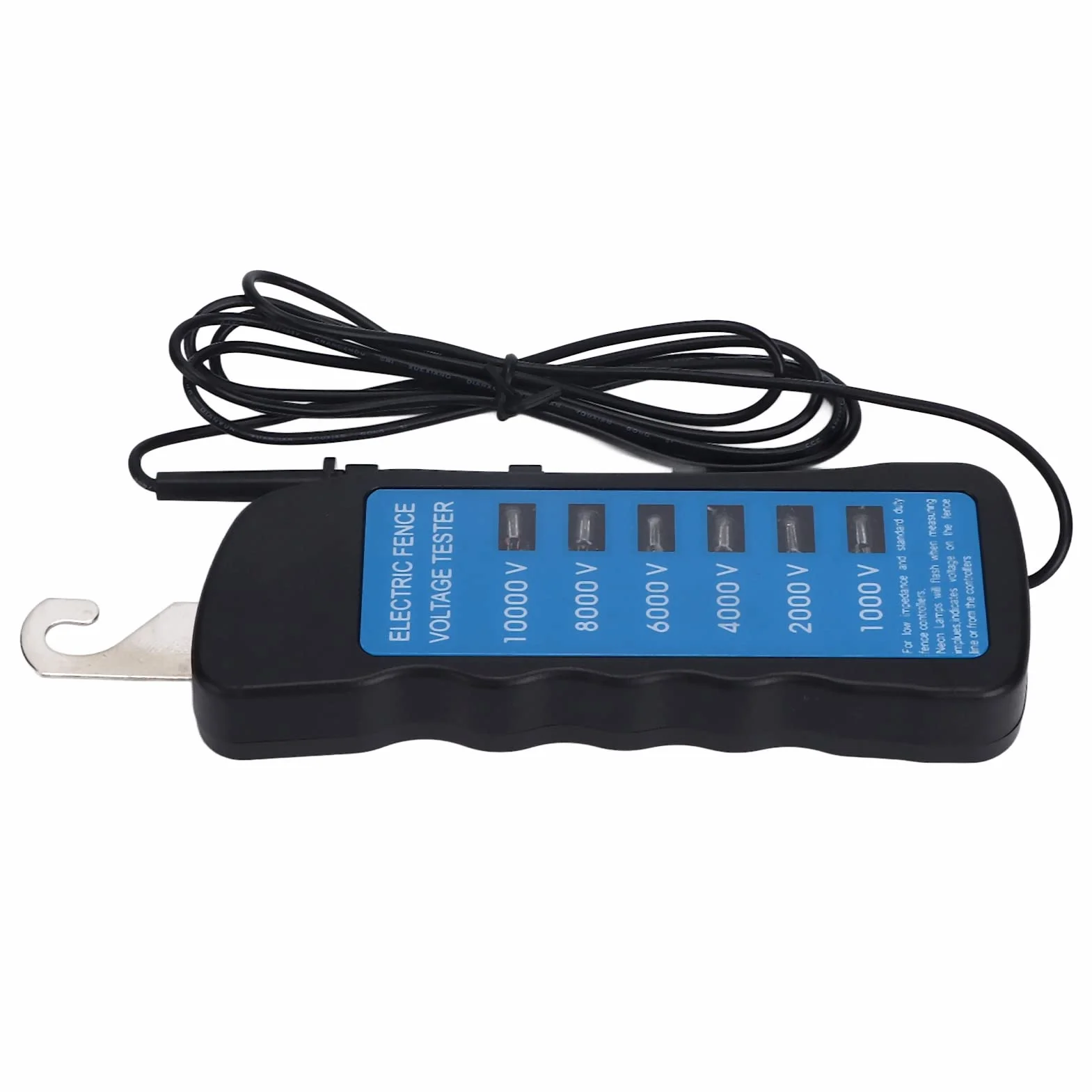 Fafeicy Probador de Cercas Eléctricas, 1000-10000V, Impermeable, con 6 Luces Indicadoras, para Granja y Ganado