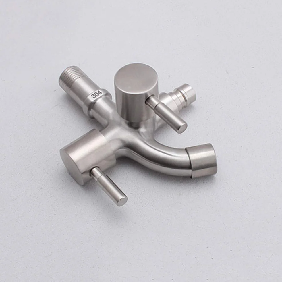 Yardwe Grifo Doble Salida Inoxidable 304 Para Lavadora Y Cocina Con Control Independiente Del Flujo Compatible Con La Mayoría De Mangueras Instalación Fácil Para Hogar Y Lavadero