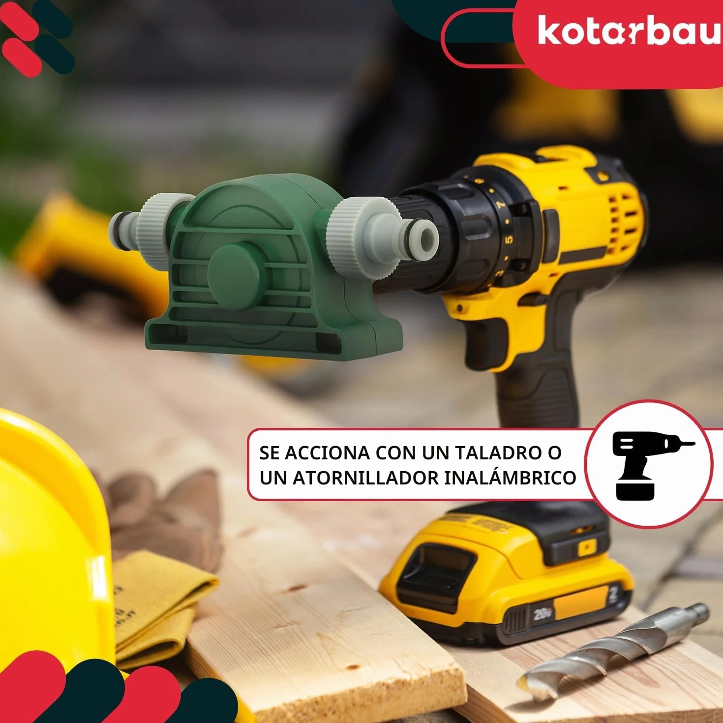 Bomba para Taladro KOTARBAU hasta 4200 ml/min, Bomba de Trasvase de Agua, Gasoil, Aceite