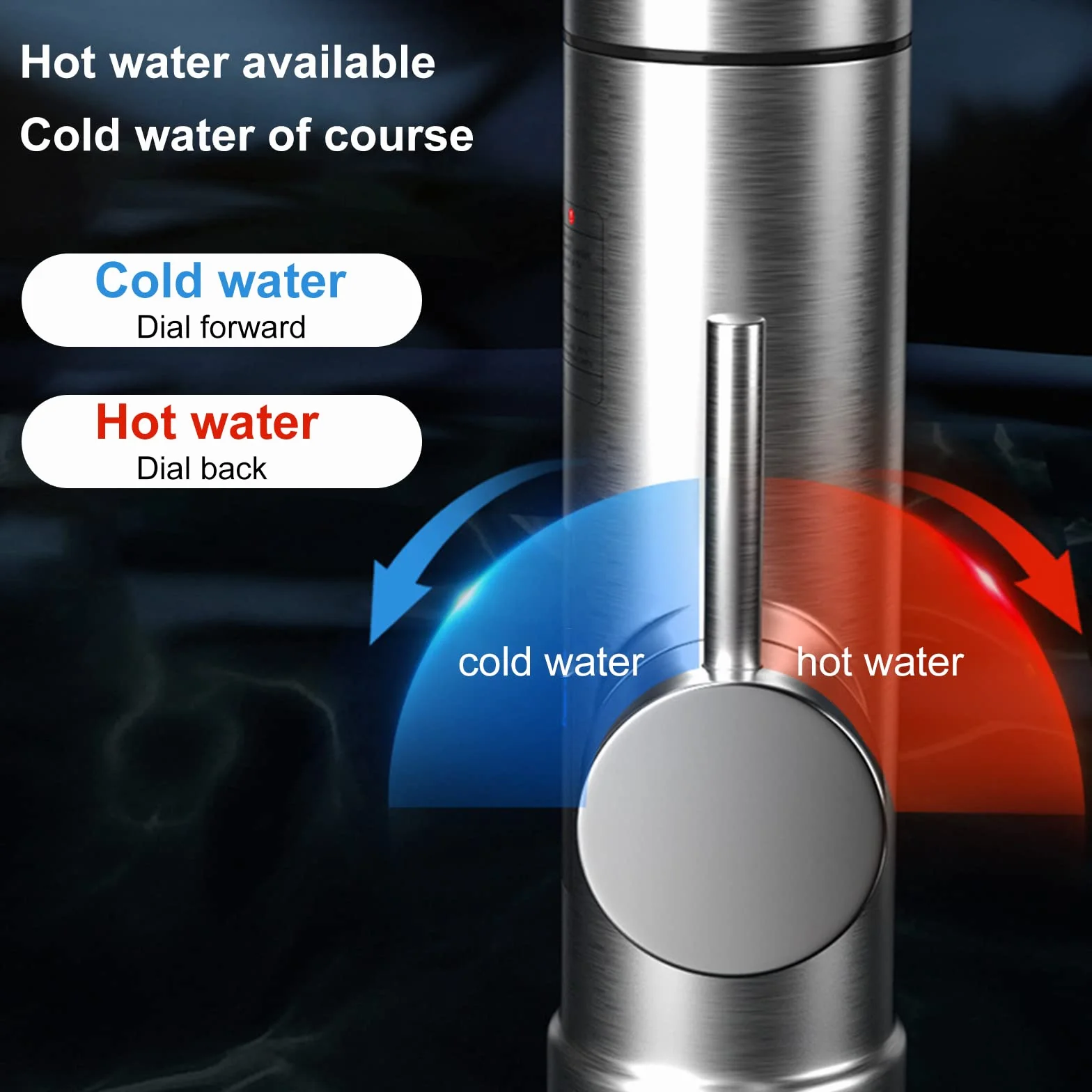 Grifo Electrico Agua Caliente, 220V 3000W Grifo Calentador de Agua Instantanea 360° LCD Torneira Electrica Agua Quente Grifo Cocina Agua Caliente Electrico para Cocina Jardín Baño Caravana Camper