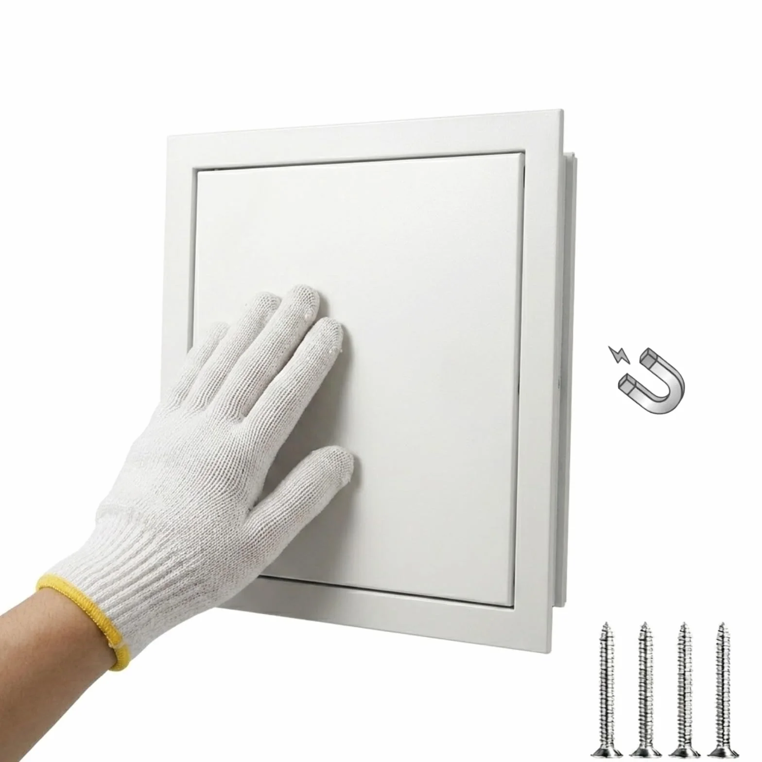 Tapa Cuadro Electrico Trampilla de Inspección Panel de Acceso Pladur Cubre Contador Luz Puerta Magnética Metal Empotrado Techo Aluminio Blanco, Multi-Talla 15x15 a 60x60 cm(White,300x400mm)