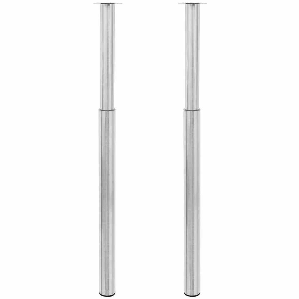 vidaXL 2 Patas Telescópicas para Mesa regulables en altura 710mm-1100mm níquel