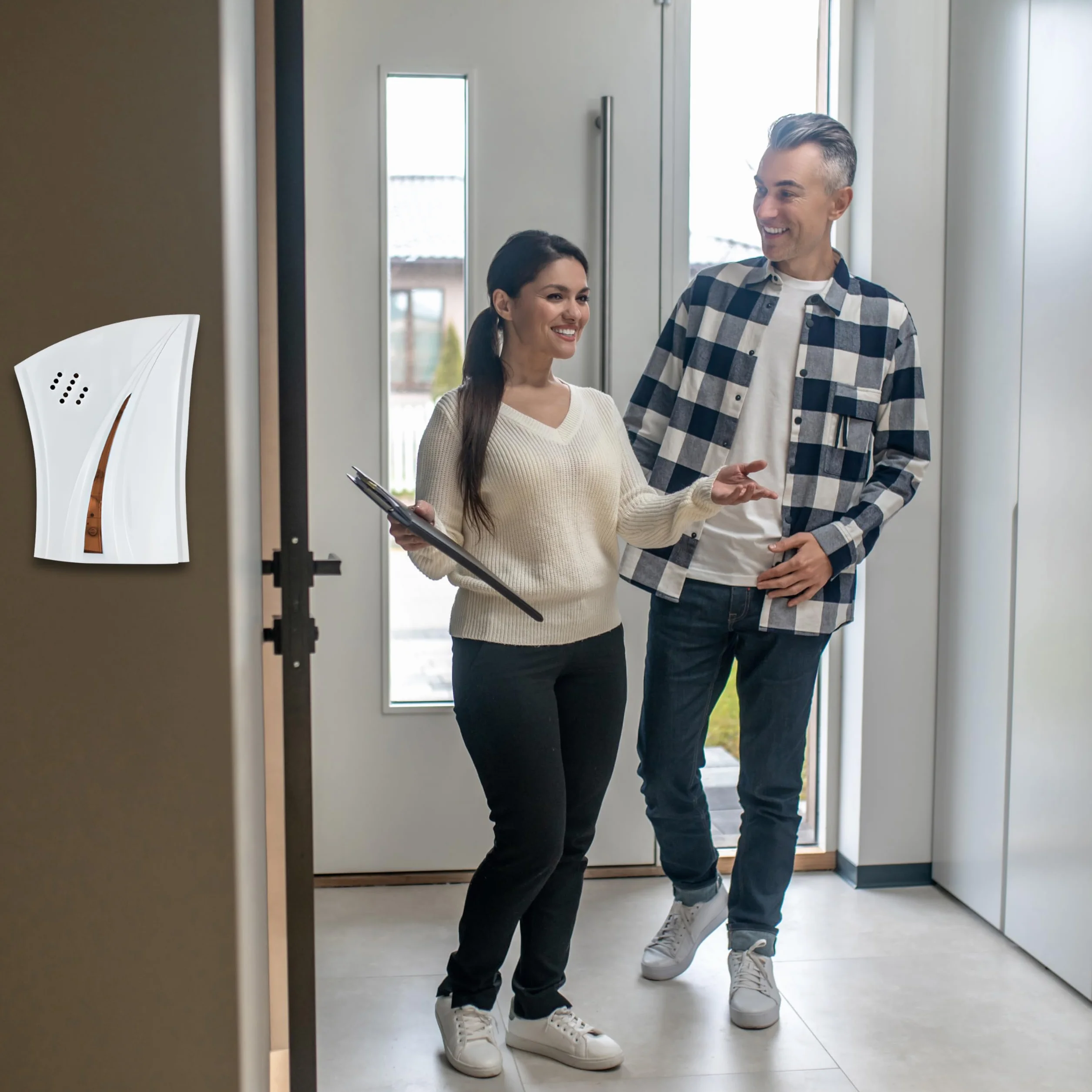 Retoo Timbre inalámbrico con alcance de 180 m y 32 melodías, timbre de puerta con niveles de volumen de 110 dB, timbre con receptor de enchufe, para apartamentos, jardín, juego de tonos de llamada