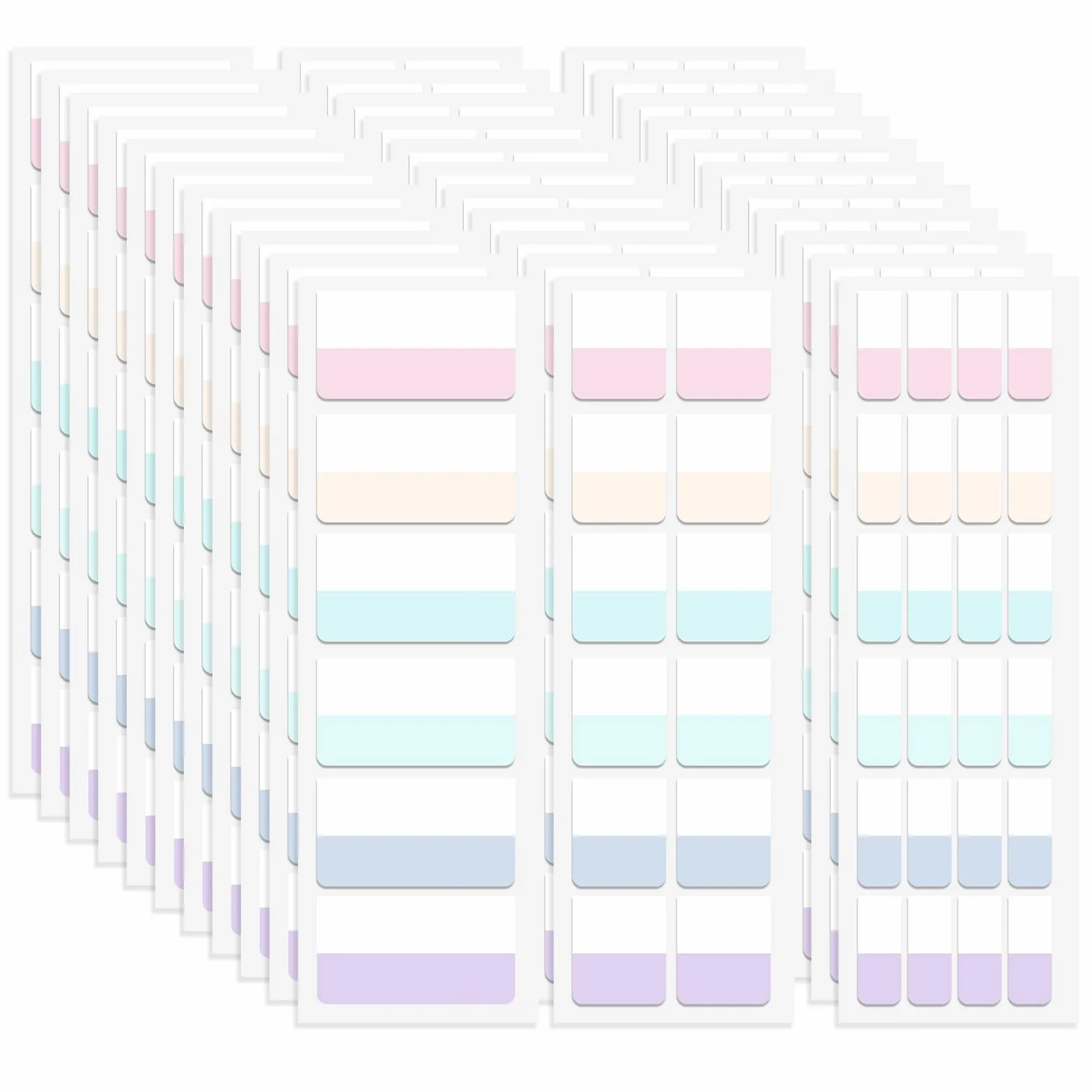 Separadores de Índices Adhesivos Marcadores de Páginas, 420 Piezas, 3 Tamaños, 6 Colores, Notas Autohesivas para Oficina, Documentos, Libros, Carpetas
