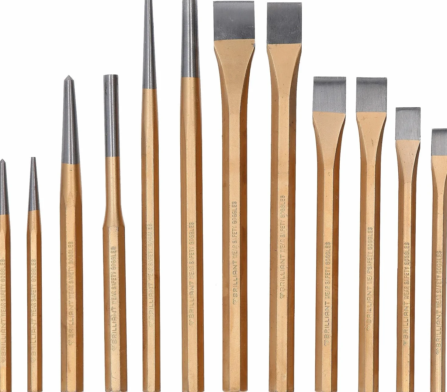 BRILLIANT TOOLS BT085010 Juego de cinceles y botadores, 12 pzs [Powered by KS TOOLS]
