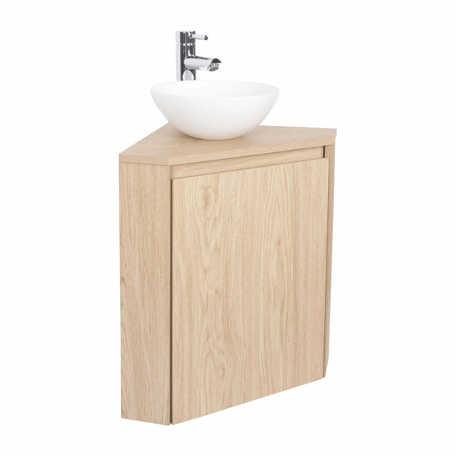 Sorrento - Mueble para lavadora esquinero con lavabo y grifo