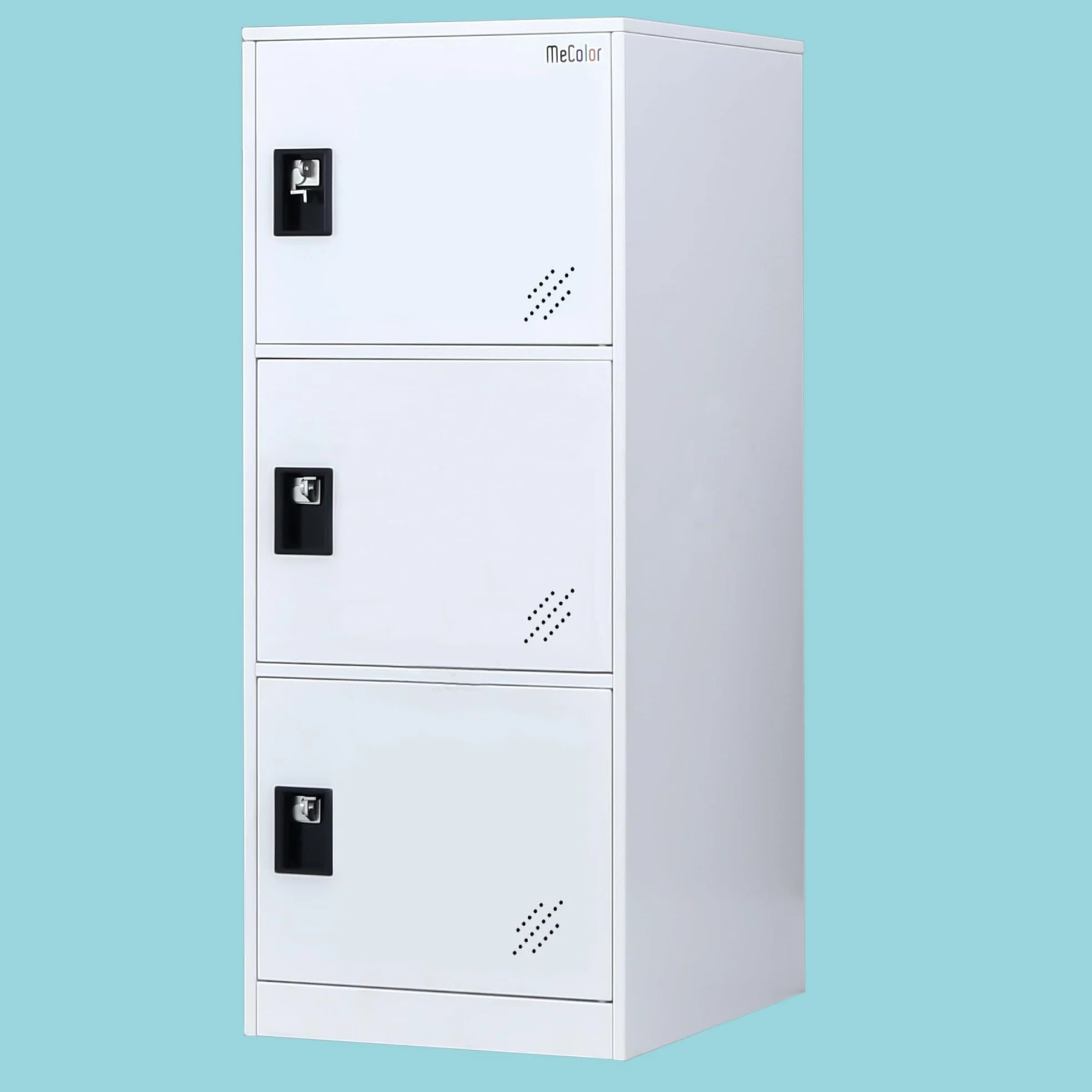 MECOLOR Taquilla Pequeña Vertical Con Candado Armario Almacenamiento 2 3 Niveles Blanco