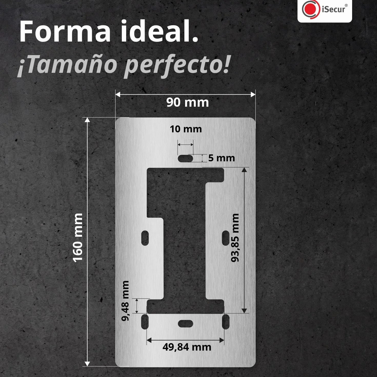 iSecur Placa Compatible con Timbre Ring Acero Inoxidable 90x160mm Timbre Video 2ª Generación 3 Plus 4 (2024)