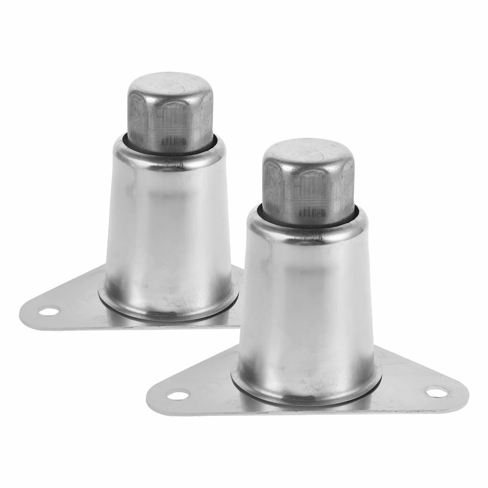 Veemoon Patas de Soporte Ajustables de Acero Inoxidable para Muebles y Estufas, Altura Regulable 10 Cm con Placa Triangular, Set de 2 Piezas, Accesorios Resistentes para Cocina y