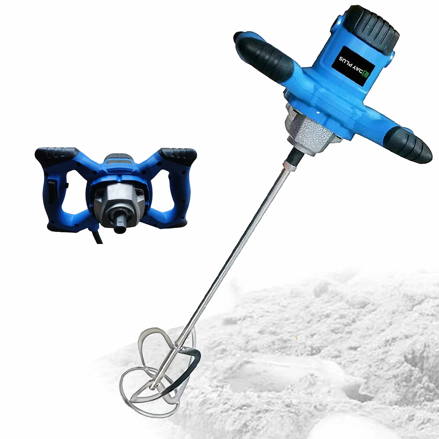 Mezclador manual, agitador de mortero de color para pintura, yeso y pavimento (2600 W, batidor de 120 mm de diámetro, 6 velocidades, función de arranque suave, interruptor bloqueable, mango