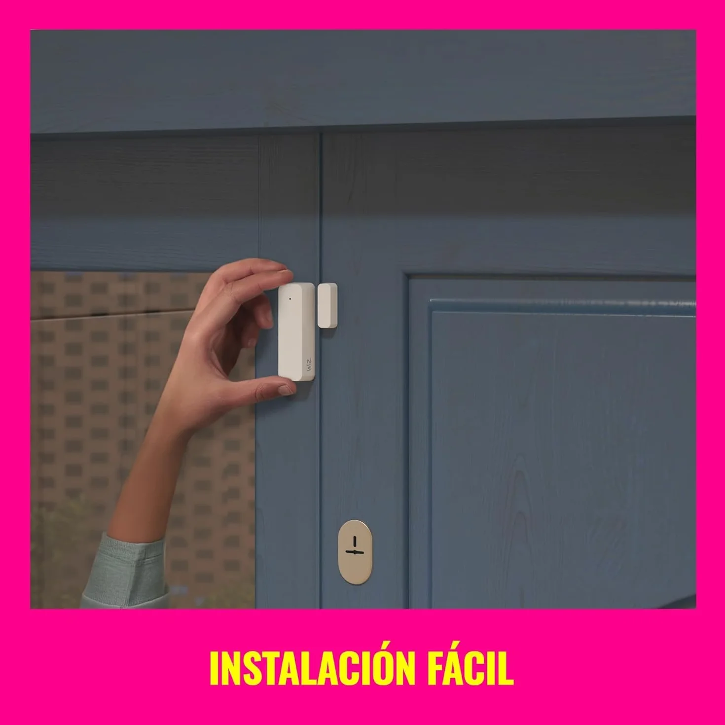 WiZ Sensor de Contacto - Vigilancia del hogar, alertas en Tiempo Real, alarmas Luminosas, fácil instalación, Control de Aplicaciones, conexión con cámaras y Luces WiZ, Paquete Doble