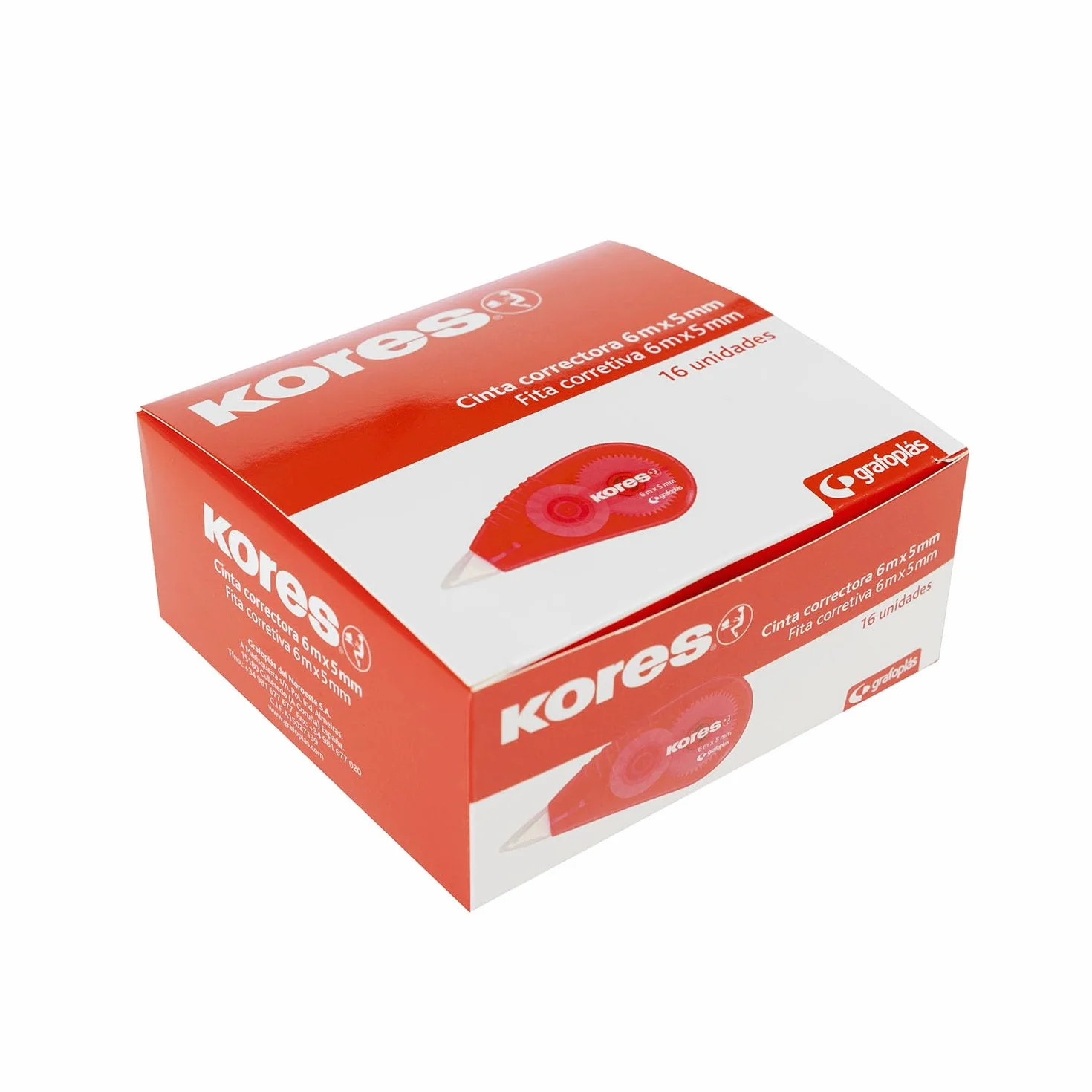 Kores Cintas Correctoras en Seco Pack 16 Unidades 6x5 mm para Bolígrafo