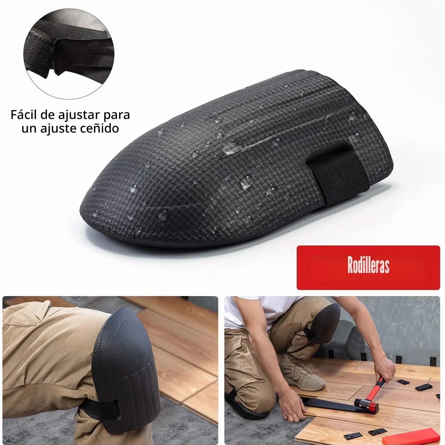 EZARC Kit de Suelo Laminado Instalación Madera con Martillo de Goma de Doble Cara, Rodilleras de Espuma, Bloque de Impacto, Barra de Tracción, 60 Espaciadores