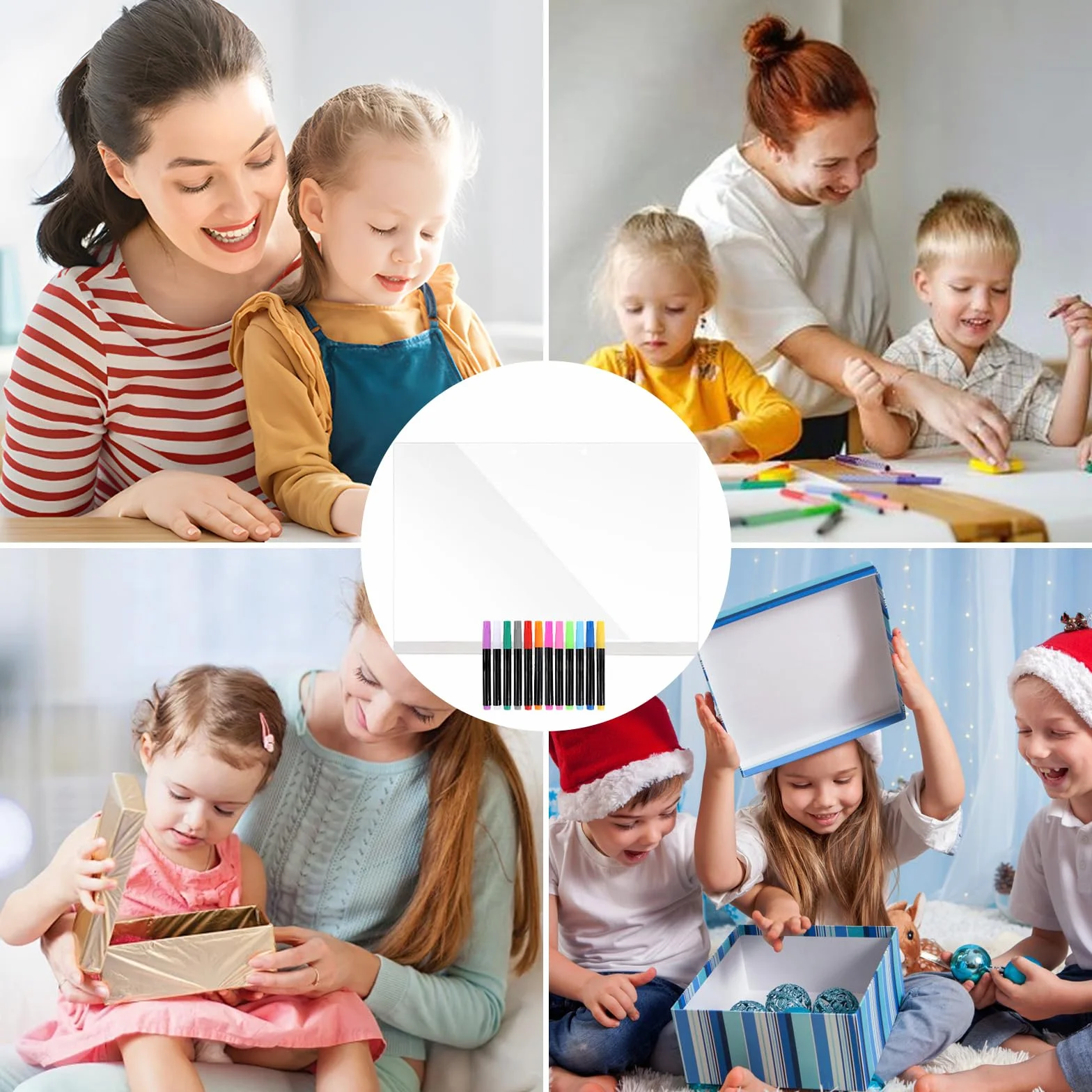 Tablero de Notas Acrílico Luminoso LED 35x25CM para Niños Oficina Escuela Café