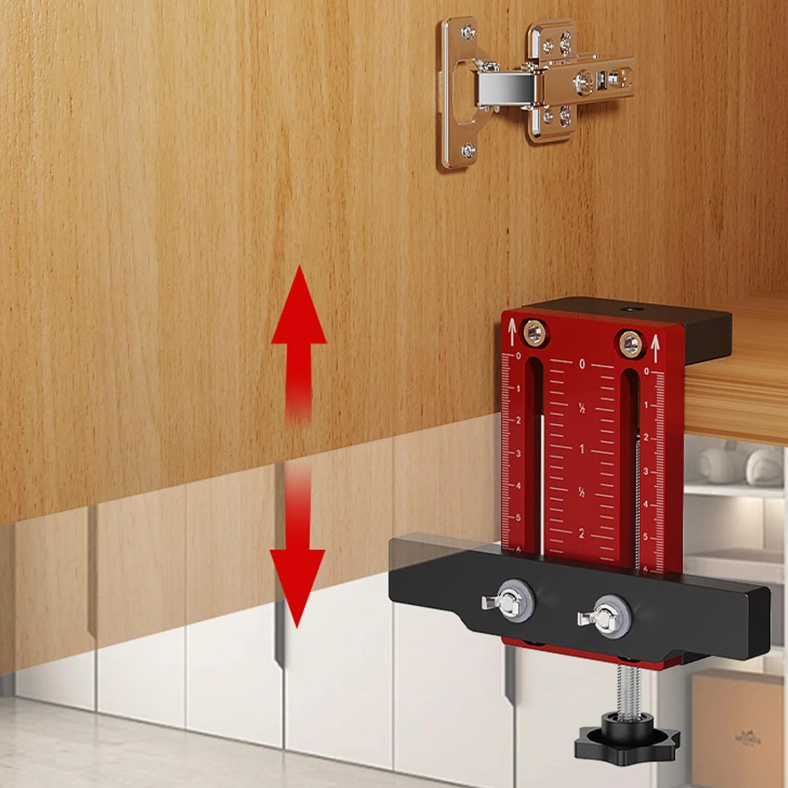 Cabinet Handle Jig, Adjustable Handle Jig, Aluminium Alloy Cabinet Handle Handle Template Tool, Portable Cabinet Hardware Template for Handles, Multifunctional Hardware Fixture Advanced Woodworking