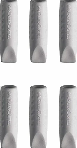 Faber-Castell Capuchones de goma de borrar 6 unidades gris