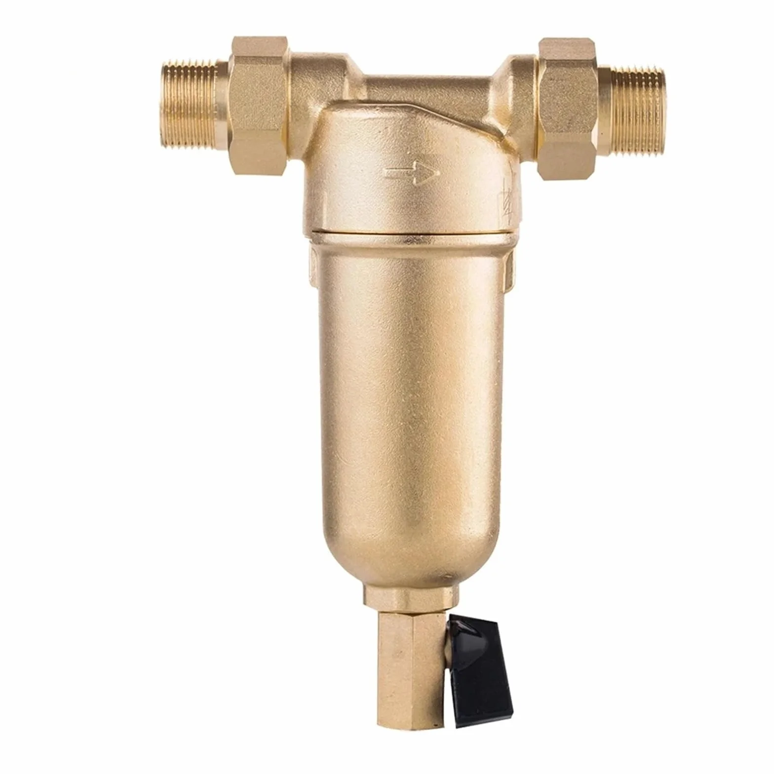 Prefiltro de agua caliente Sistema purificador de latón completo Prefiltro de malla de acero inoxidable con indicador de agua caliente Con función de filtración de alta eficiencia(Whole brass,25MM 0.7