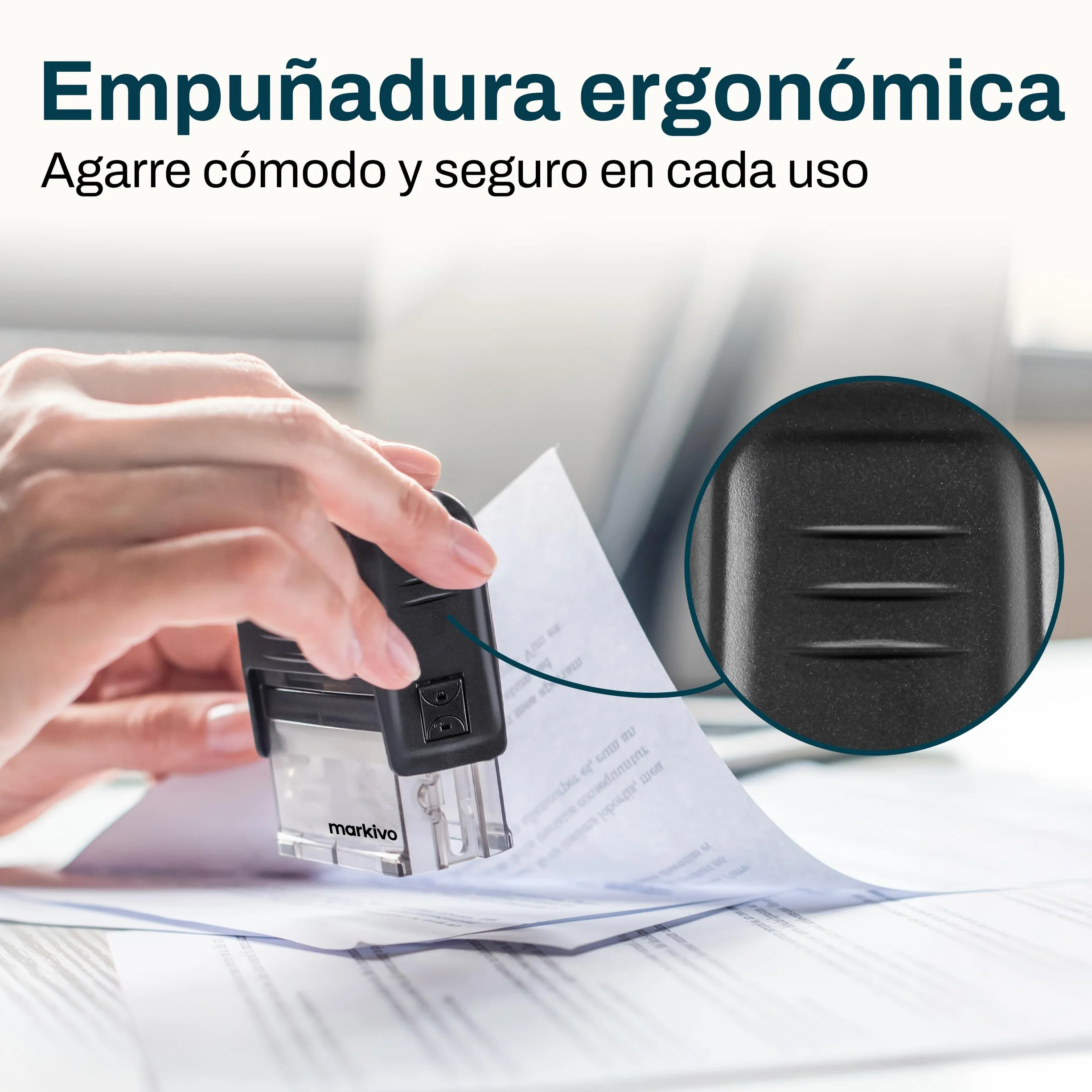 Sello Personalizado 47×18 mm para Empresas, Oficinas y Médicos – Negro (M)