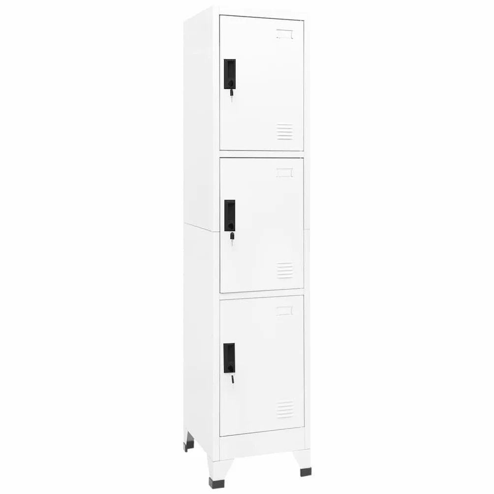 vidaXL Taquilla Armario Casillero de Acero Blanco 38x45x180 cm