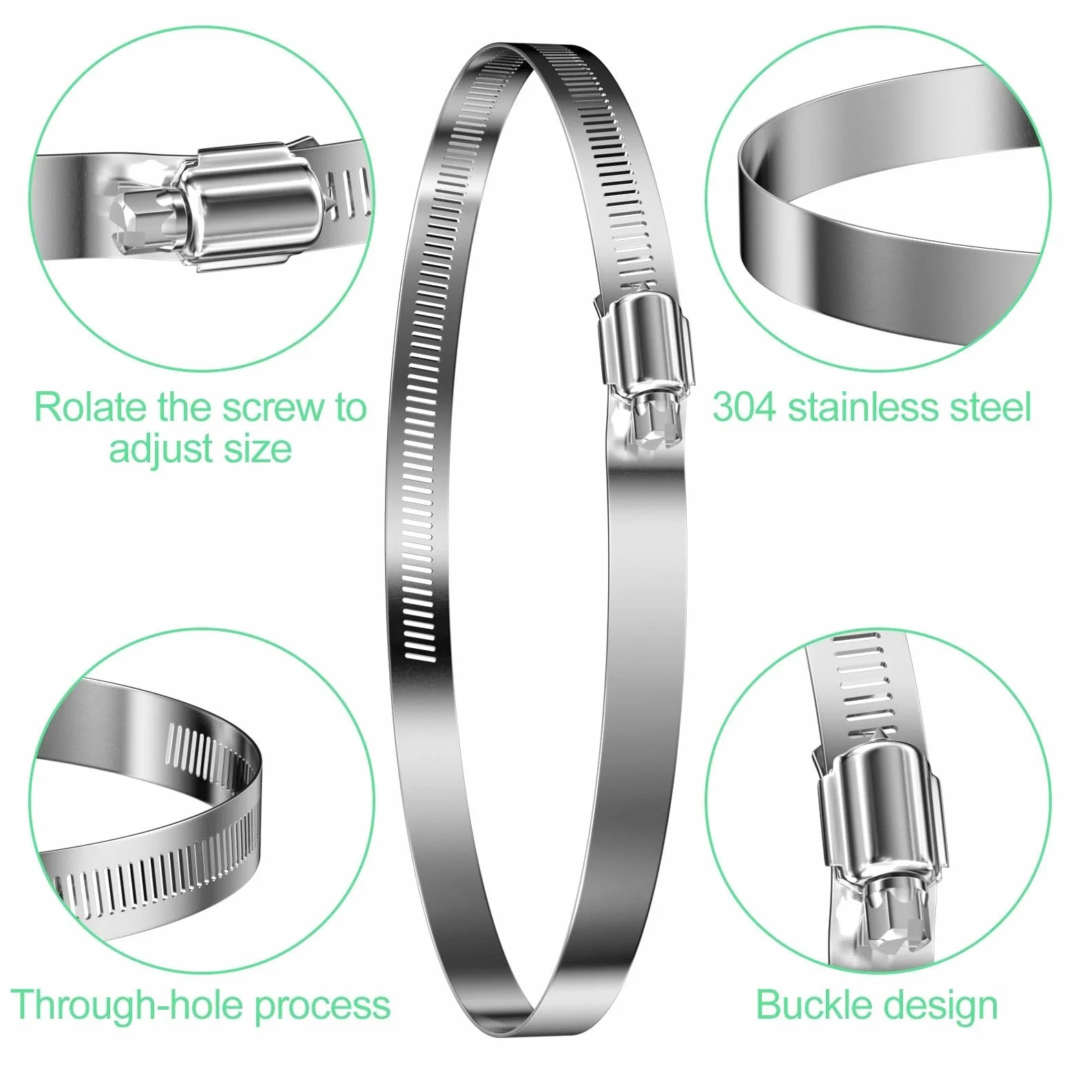 Abrazaderas Metalicas(141-165Mm), Manguera Tuberia Metal para Tubos de Agua Acero Inoxidable, Metálicas Abrazadera de Tubo, Metalica de Tubería, para Fijacción Mangueras y Tubería de Agua