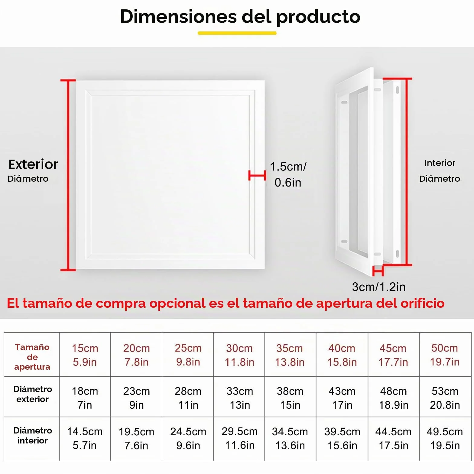 Trampilla Pladur Tapa De Registro 150 200 300 400 500mm, Trampilla De Inspección Empotrada, Tornillos Incluidos, Panel De Acceso Oculto Para Techo Trampilla Pladur(White,30 * 30cm)