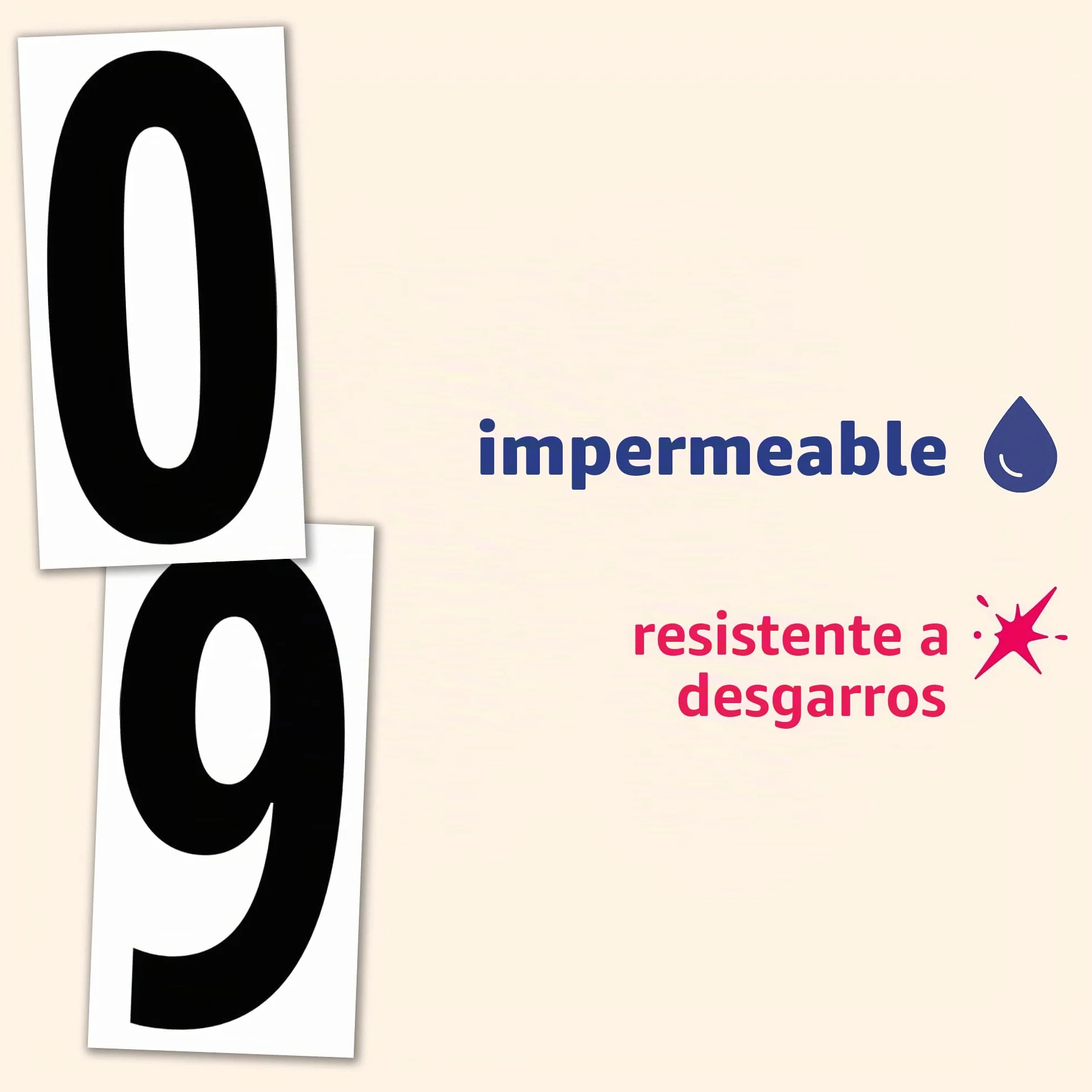 200 Piezas, 75 mm - Pegatinas Números Adhesivos, Vinilo Impermeable - Números Negros