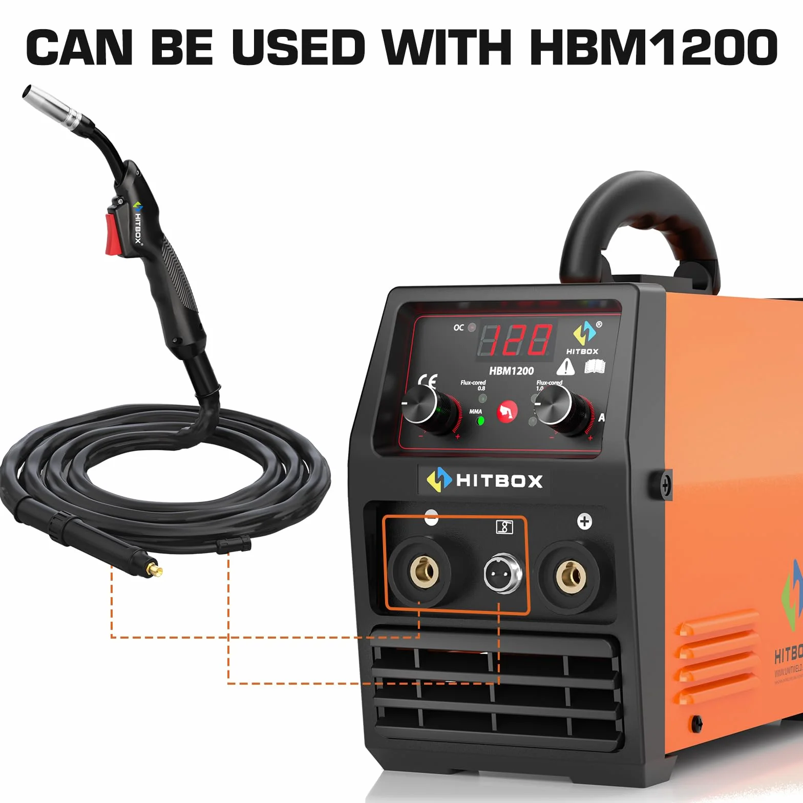 HITBOX MIG Troch MB 14AK, 2,6 m de manguera, conector Euro, para máquina de soldadura MIG MAG