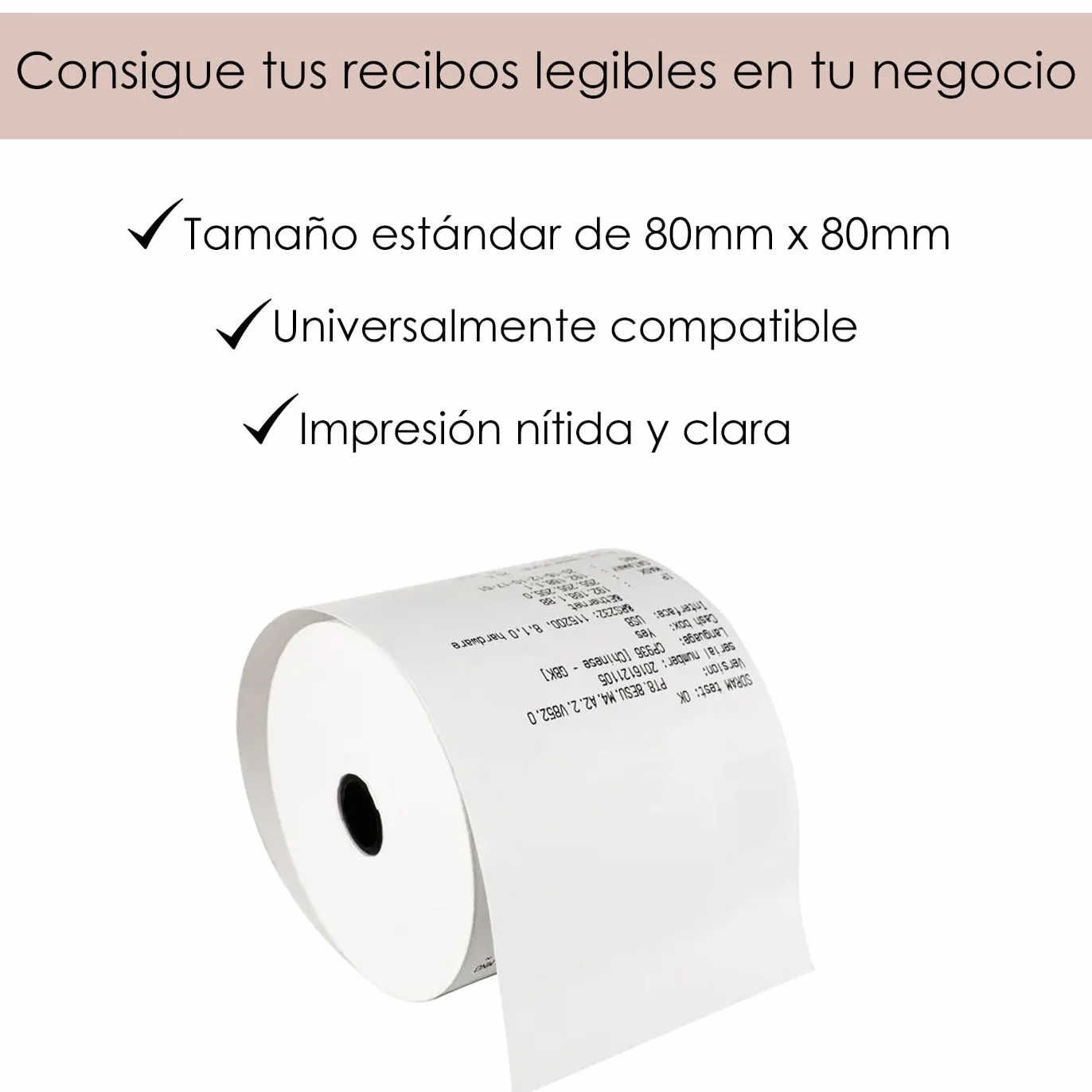 MERCURY TEXTIL - Rollo de Papel Térmico de 80x80x12mm Sin Bisphenol A, para Impresora Térmica, Rollos de Papel de Ticket, Caja Registradora, Recibos,Básculas (6 Rollos)