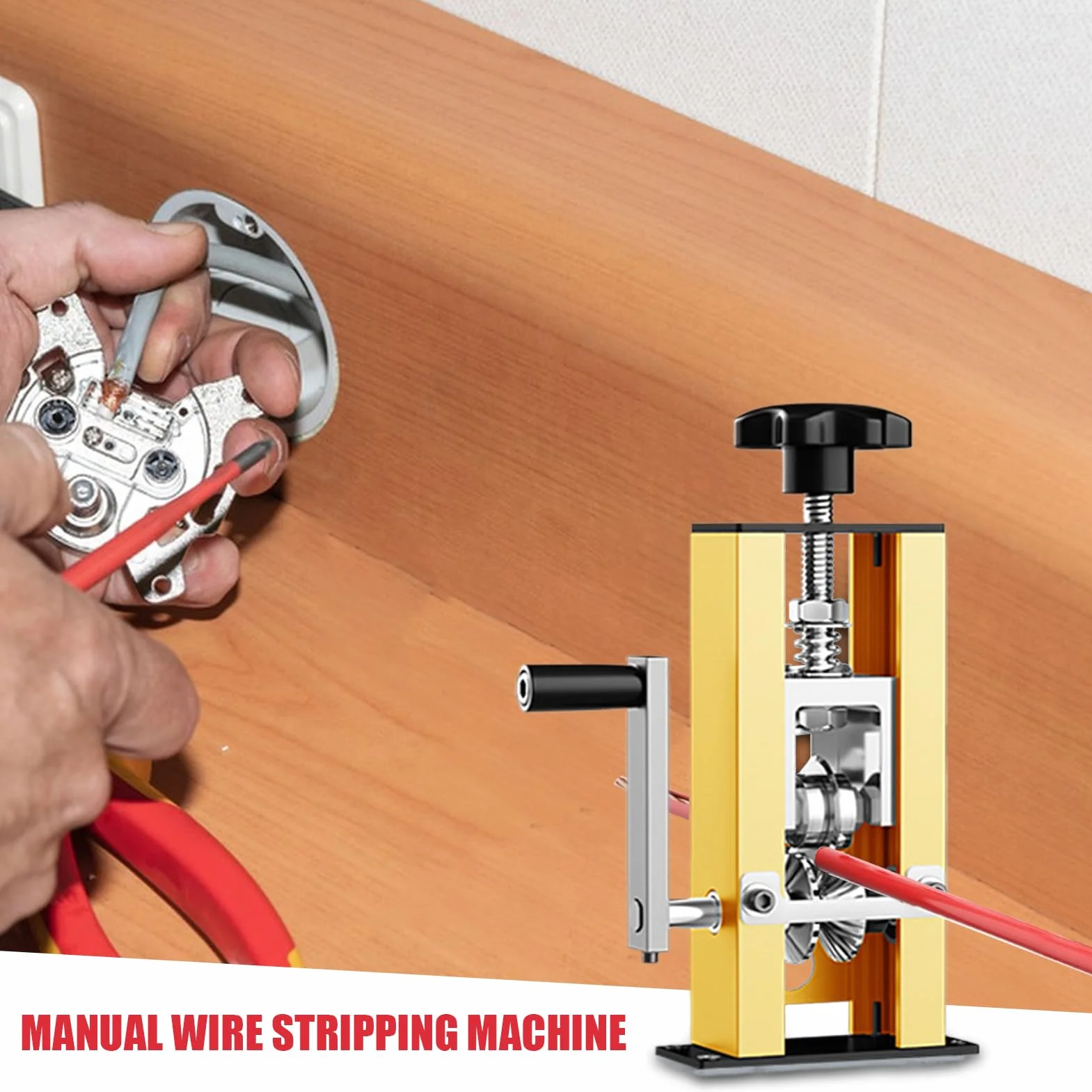 Máquina pelacables automática – Máquina peladora de cables | manual/eléctrica | Pelador de cables de cobre portátil con manivela para múltiples núcleos de 1 a 25 mm