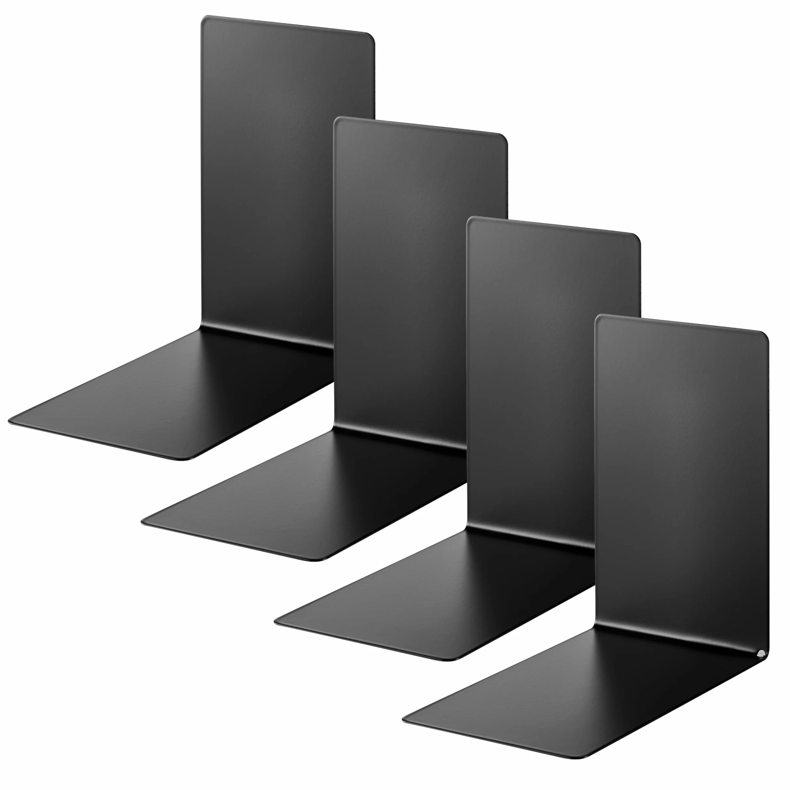 Alco-Albert Sujetalibros de Metal 4 Piezas 14 x 14 x 8,5 cm Negro