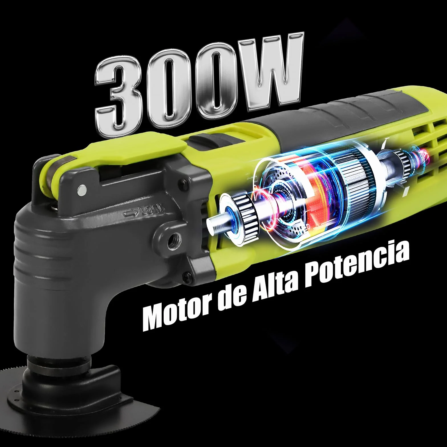 DEWINNER 300W Multiherramienta Oscilante con ángulo de oscilación de 3°, Herramientas Oscilantes con 6 Velocidades, 15000-22000RPM, 28 Accesorios, Herramienta Multifunción para Cortar, Lijar, Raspar