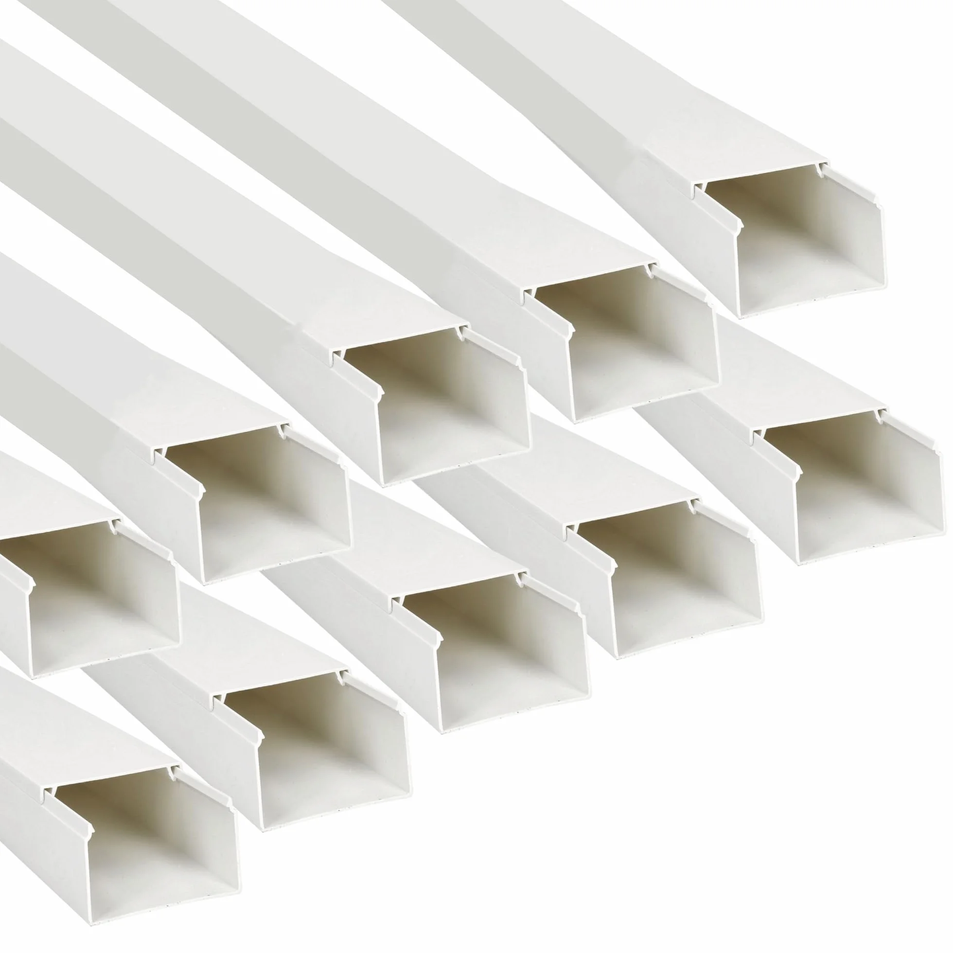 Jandei - Pack x10 Canaleta Blanca para Cables PVC. Organización y Protección del Cableado 1 Metro Longitud (40x60mm)