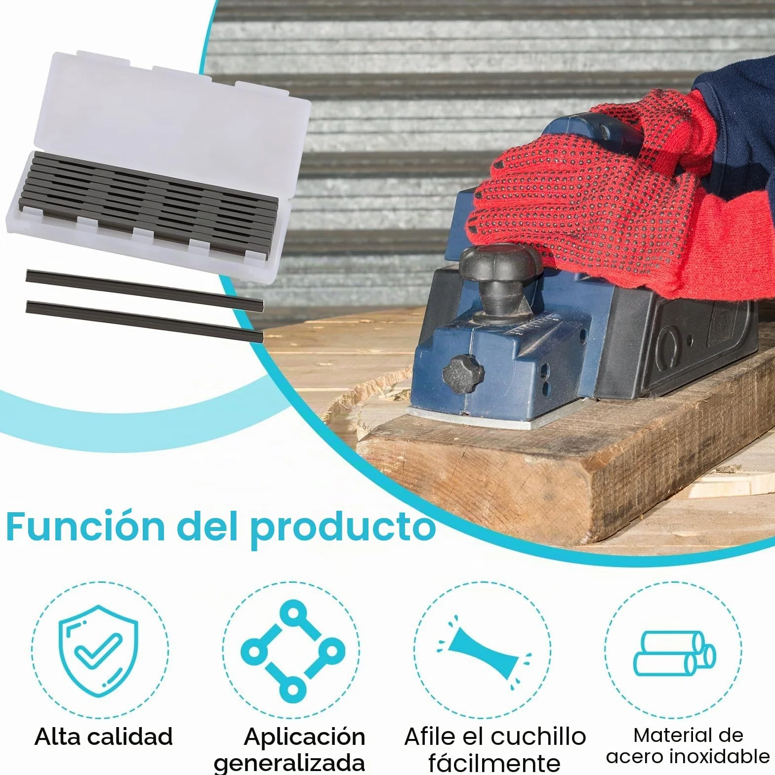 MAKlTA Hojas de Cepillo HSS 82mm Reversibles, 82x5.5x1.2mm para Cepillo Eléctrico