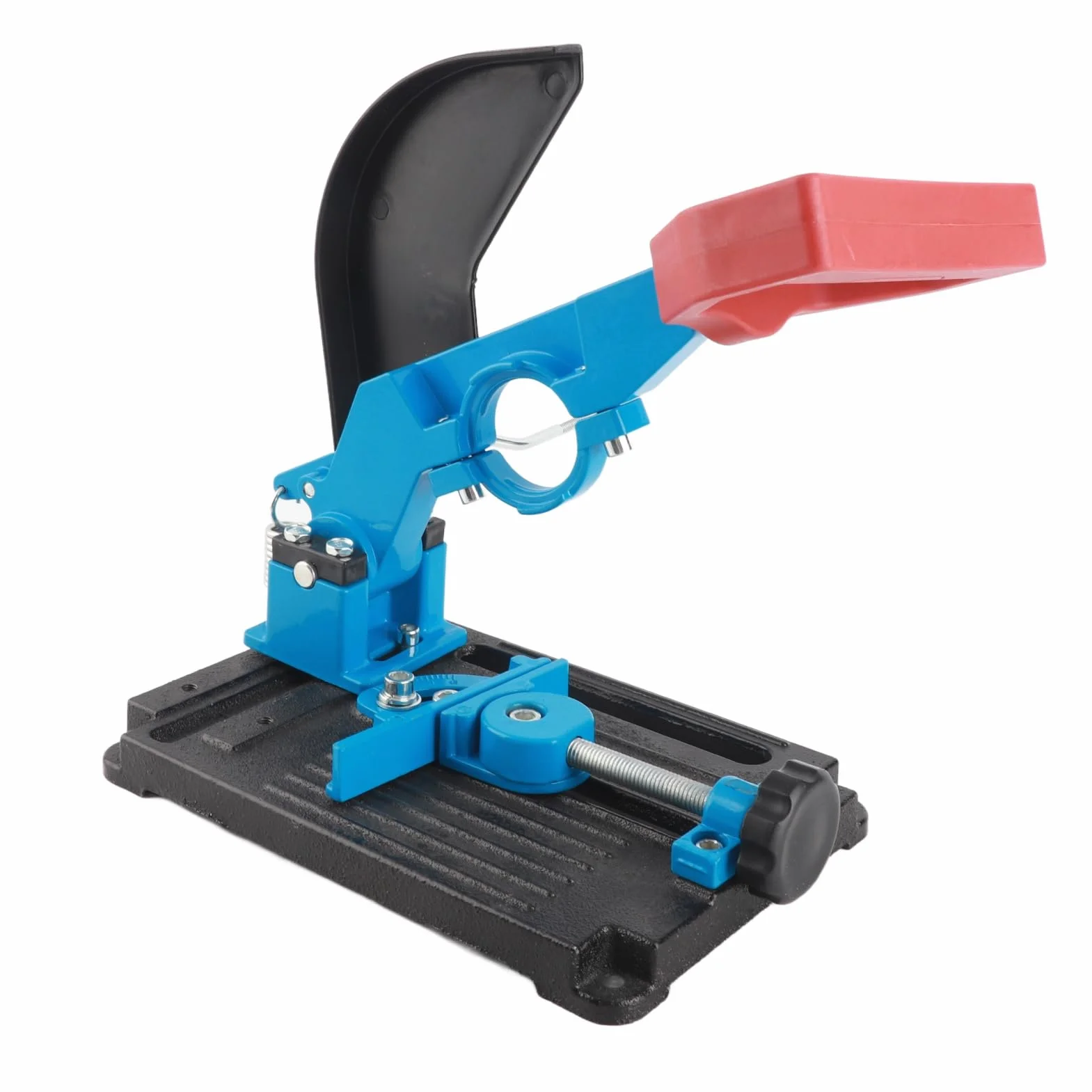 Soporte de amoladora angular Soporte de amoladora universal ajustable Soporte de cortador para amoladoras de 150 mm Acero al carbono Ángulo ajustable de 0 45 ° Cubierta protectora