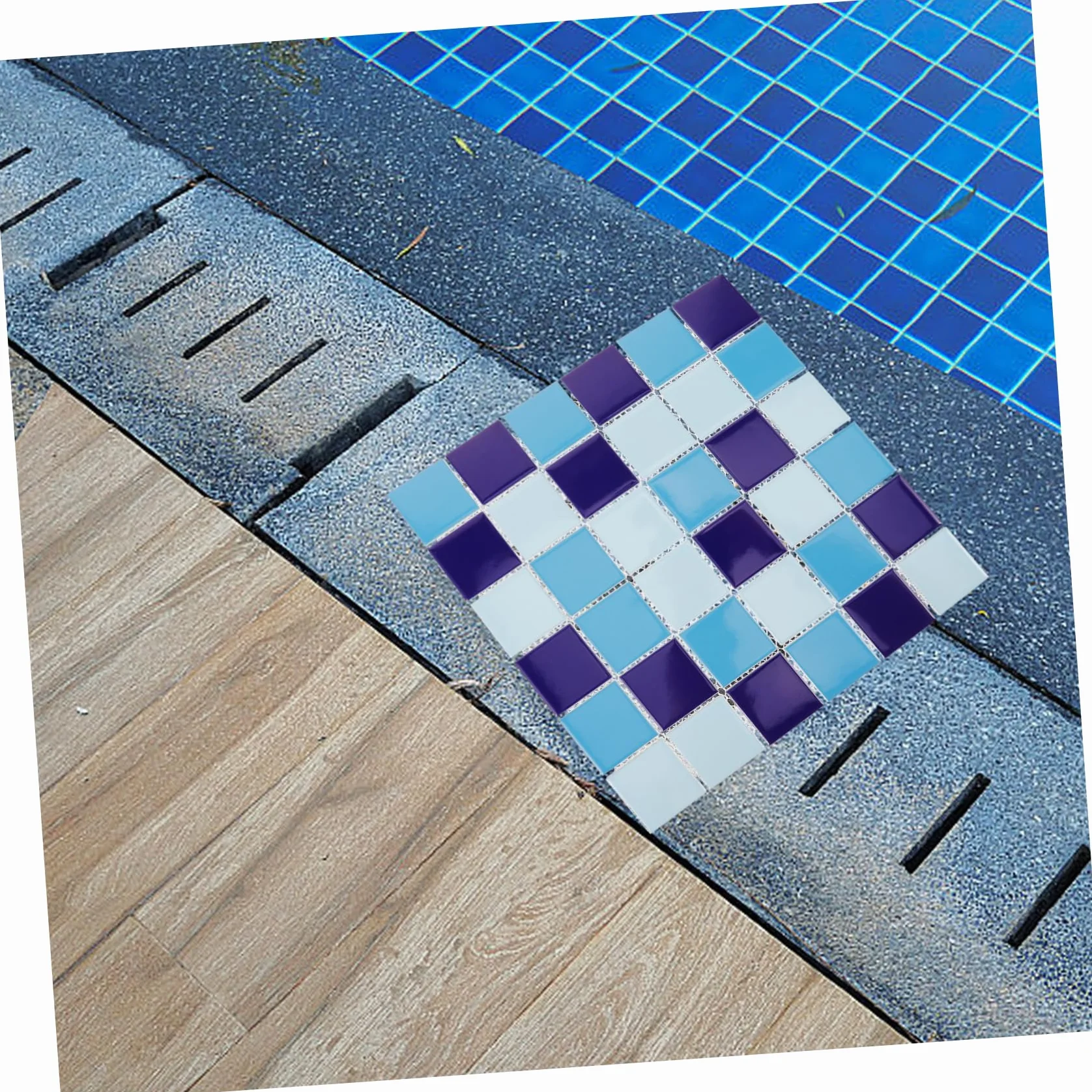 Azulejos Cerámicos Para Piscinas y Baños1 Pieza Placa Azul Esmaltado Brillo Patrón Revestimiento Cerámico Decorativo Para Reparaciones y Manualidades