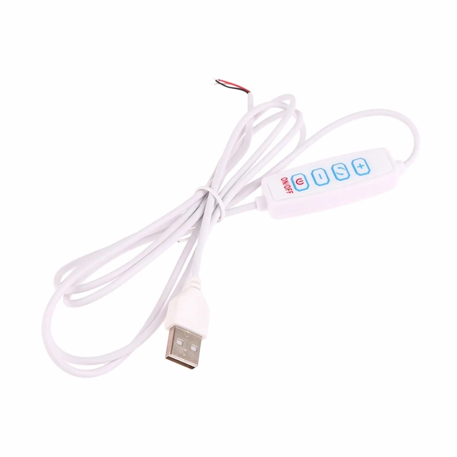 1.5MU 5V LED tritono atenuación interruptor de color Cable atenuador controlador de 4 teclas 2 canales for lámpara LED CCT bicolor de bajo voltaje(White)