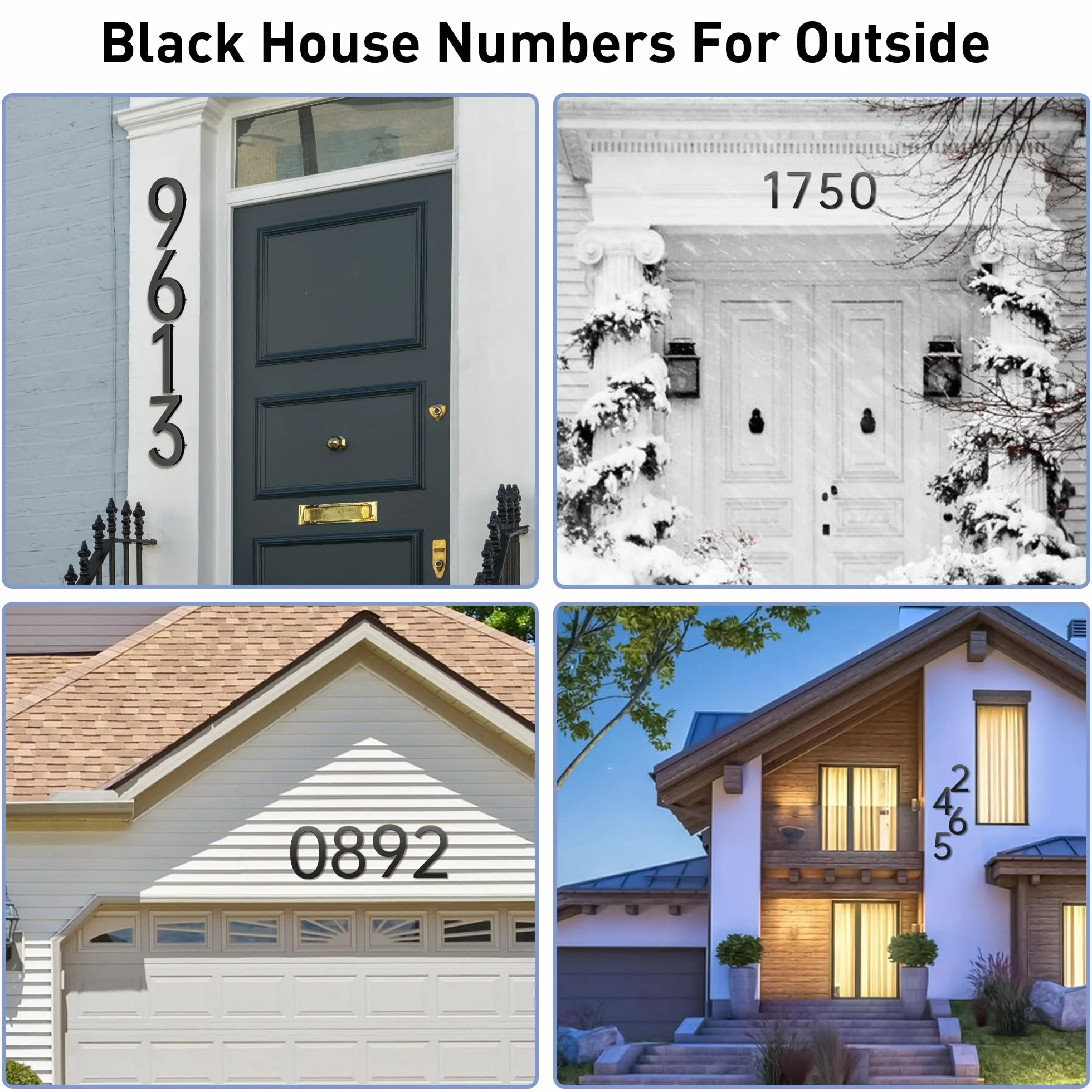 Números de Casa Flotantes Números Para Casas Altura 7in /17,8 cm Numero Casa Exterior Personalizable Numeros Negro para Decoración de Buzones/Puerta/Jardín 1