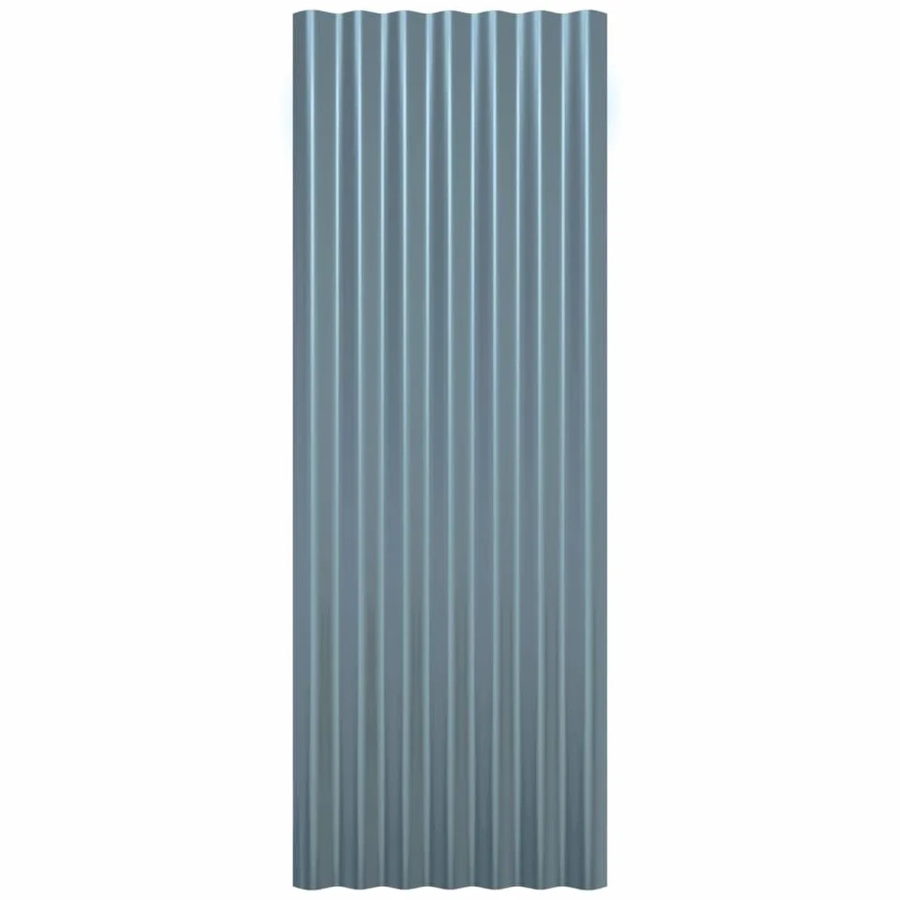 12 paneles de techo de acero galvanizado gris, 100 x 36 cm, chapa ondulada para cobertizos de jardín, revestimiento de pared