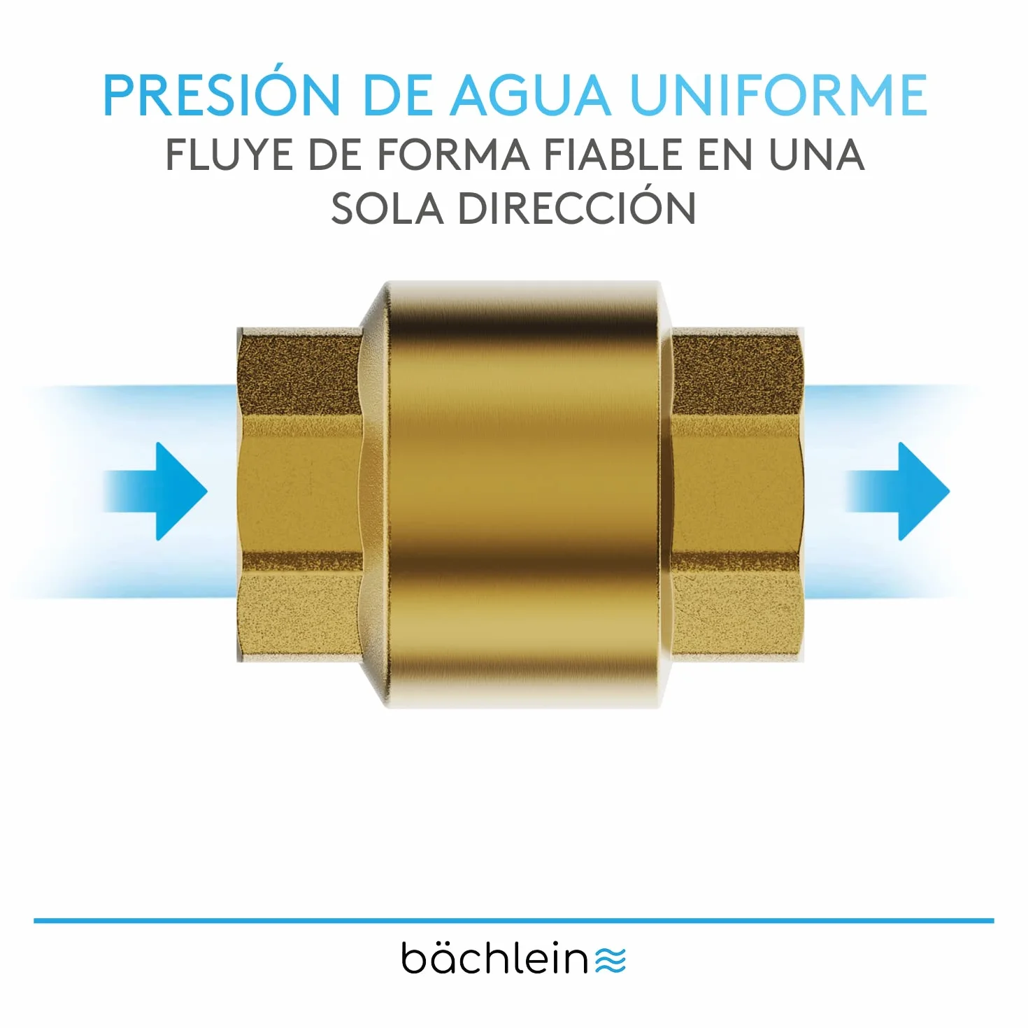 Bächlein Válvula Antirretorno Universal Latón Rosca Hembra G 1 Pulgada Ambos Lados Inoxidable Estanca Agua Potable