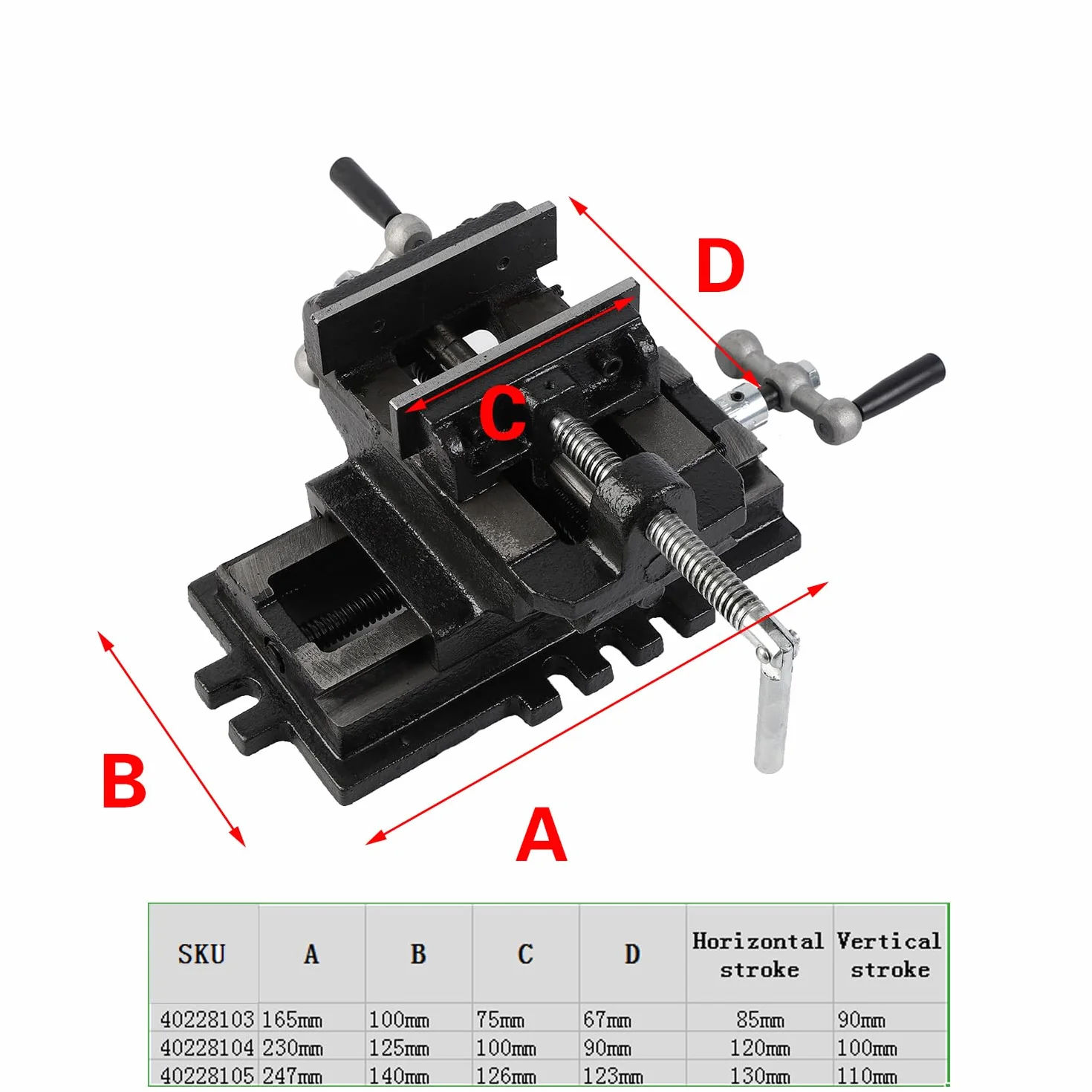 KATSU Tornillo de Banco Cruzado 3" 75mm, Resistente Tornillo de Prensa de Taladro de Banco de Mesa de Deslizante Cruzado Mecánico de 2 Ejes para Fresadora Taller