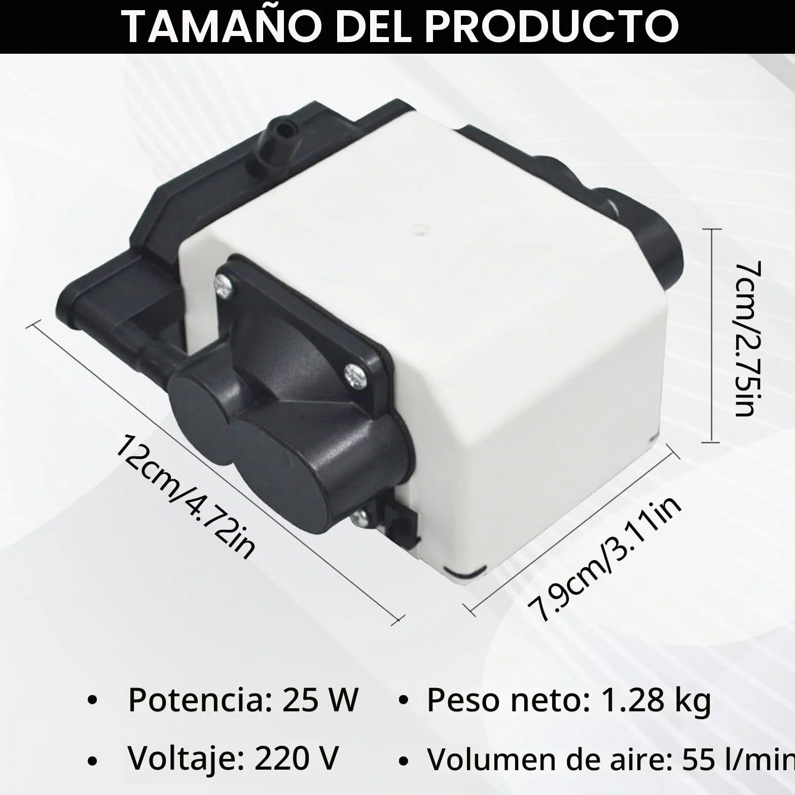 Air Assist, Bomba de Aire para Grabadores Láser y Grabadoras Flujo de Aire Ajustable de 55 L/min 25W 220V para Cortadora Láser Grabado Láser Bajo Nivel de Ruido