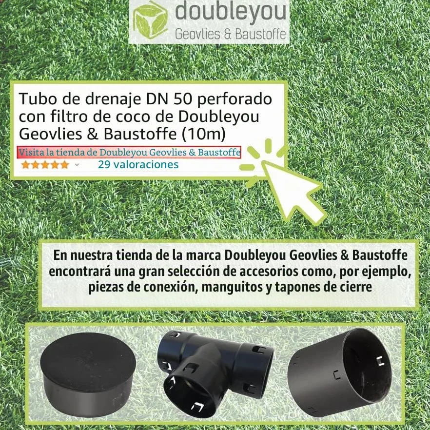 Tubo de drenaje amarillo de 10 m DN 65 perforado para drenaje