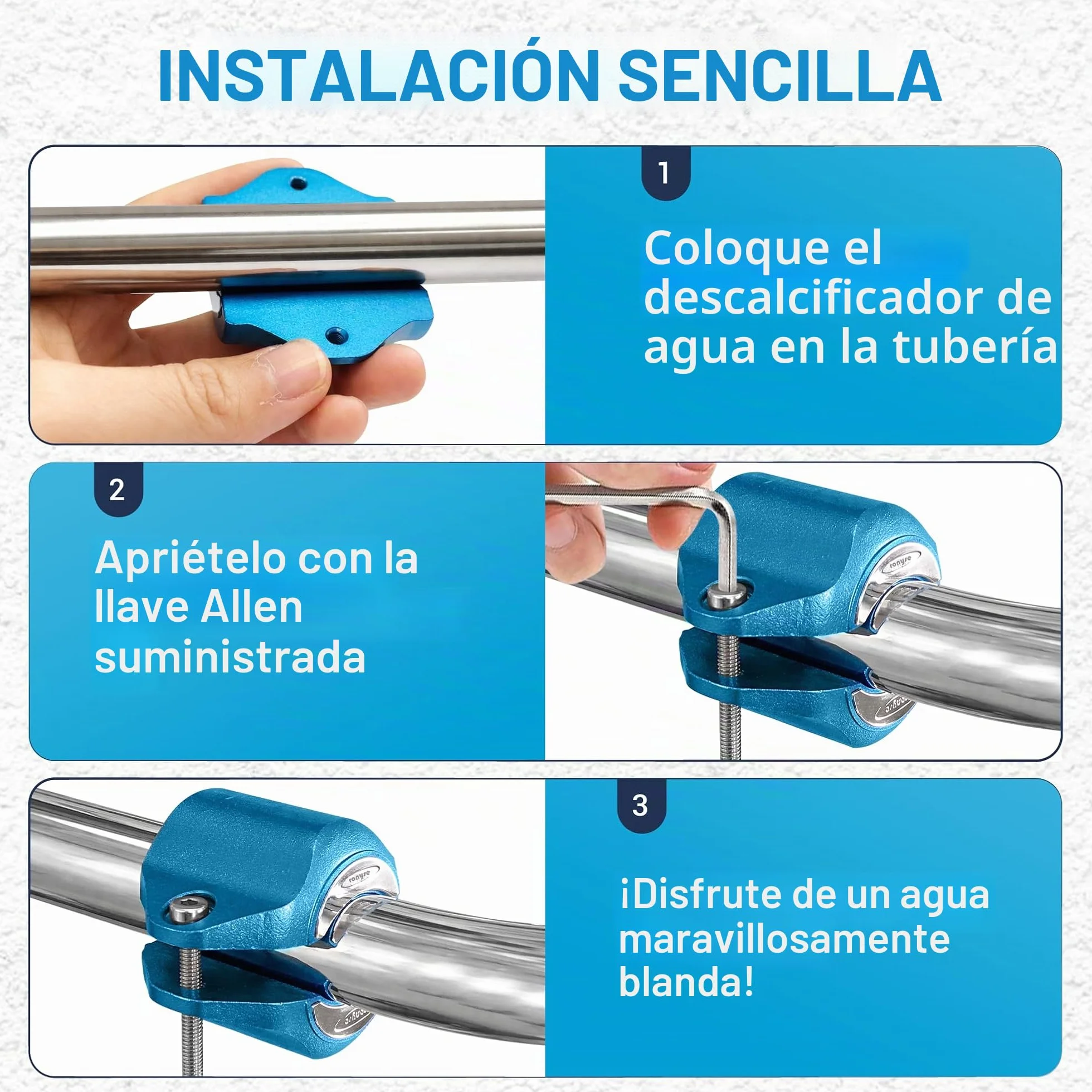 Ablandador de agua magnético - Imán profesional para ablandar el agua - Descalcificador de agua - Azul - Antical