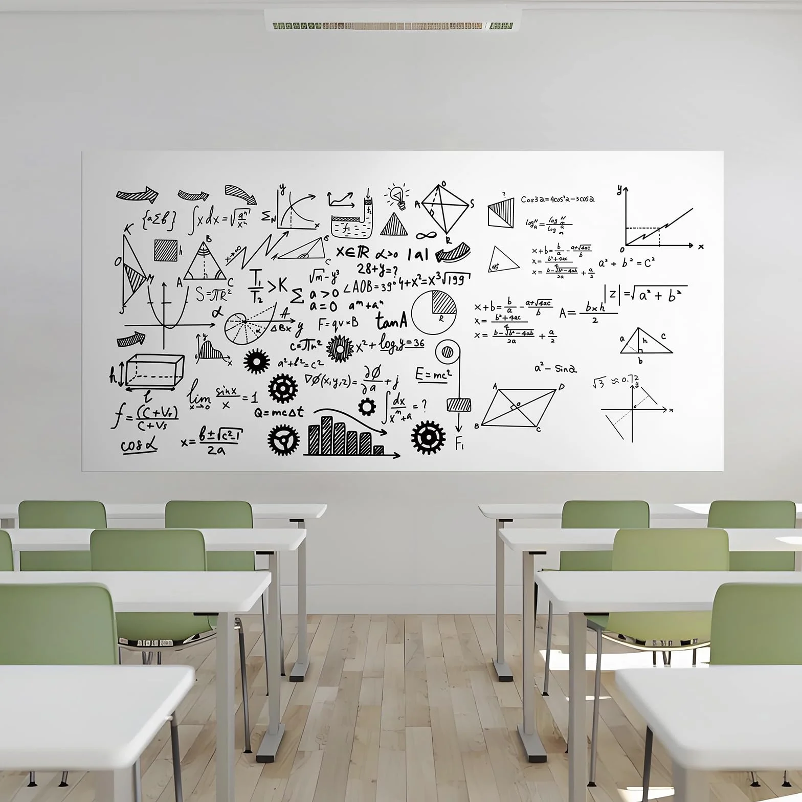 Pizarra Blanca Autoadhesiva 44x200cm Rollo Impermeable para Hogar Oficina Escuela