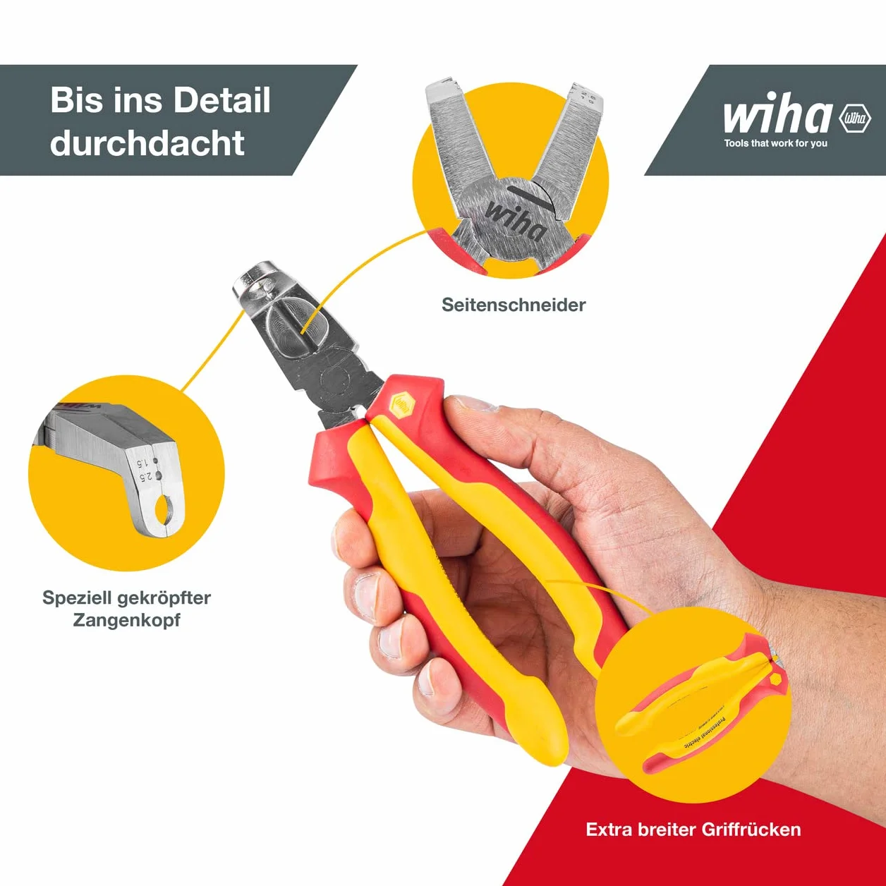 Wiha Alicates de instalación TriCut Professional electric 170 mm, 7" (38552)
